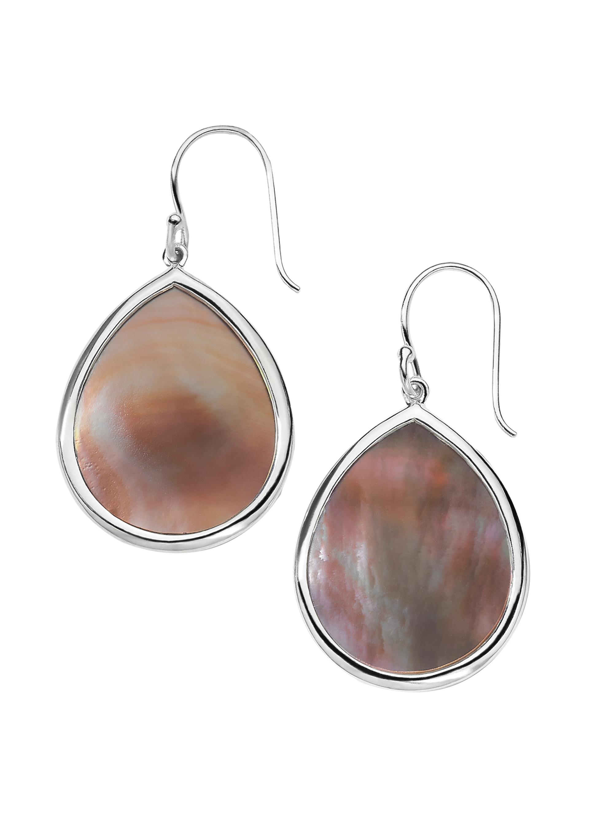 Ippolita Women's Polished Rock Candy Sterling Silver & Brown Shell  Teardrop Earrings - Silver