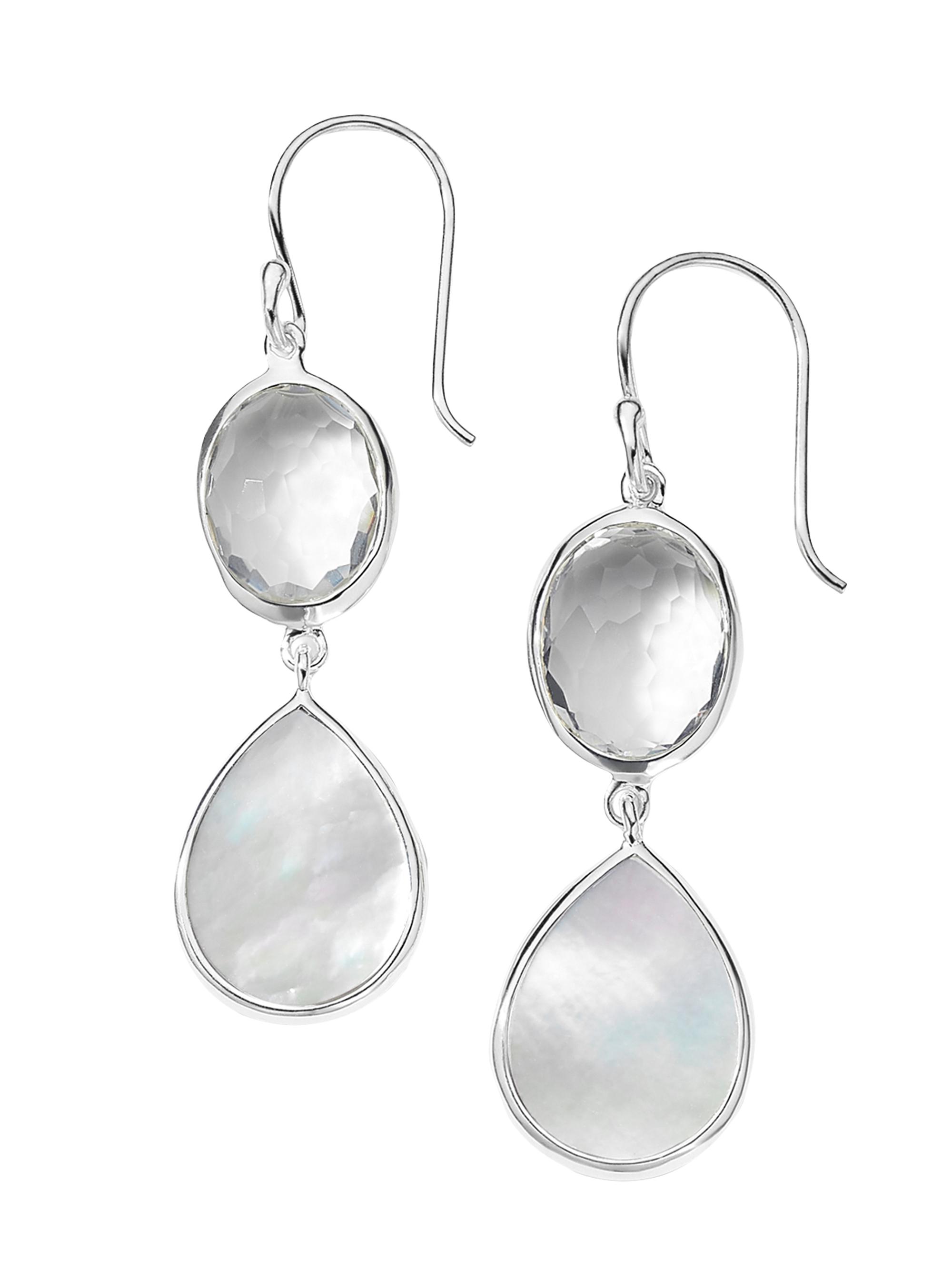 Ippolita Women's Snowman Sterling Silver, Rock Crystal, & Mother-Of-Pearl Double-Drop Earrings - Silver
