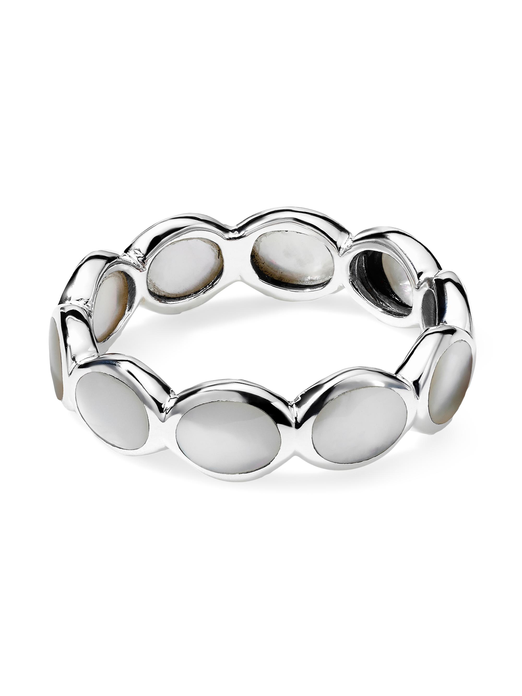 Ippolita Women's Polished Rock Candy Sterling Silver & Mother-Of-Pearl Oval Eternity Ring - Silver