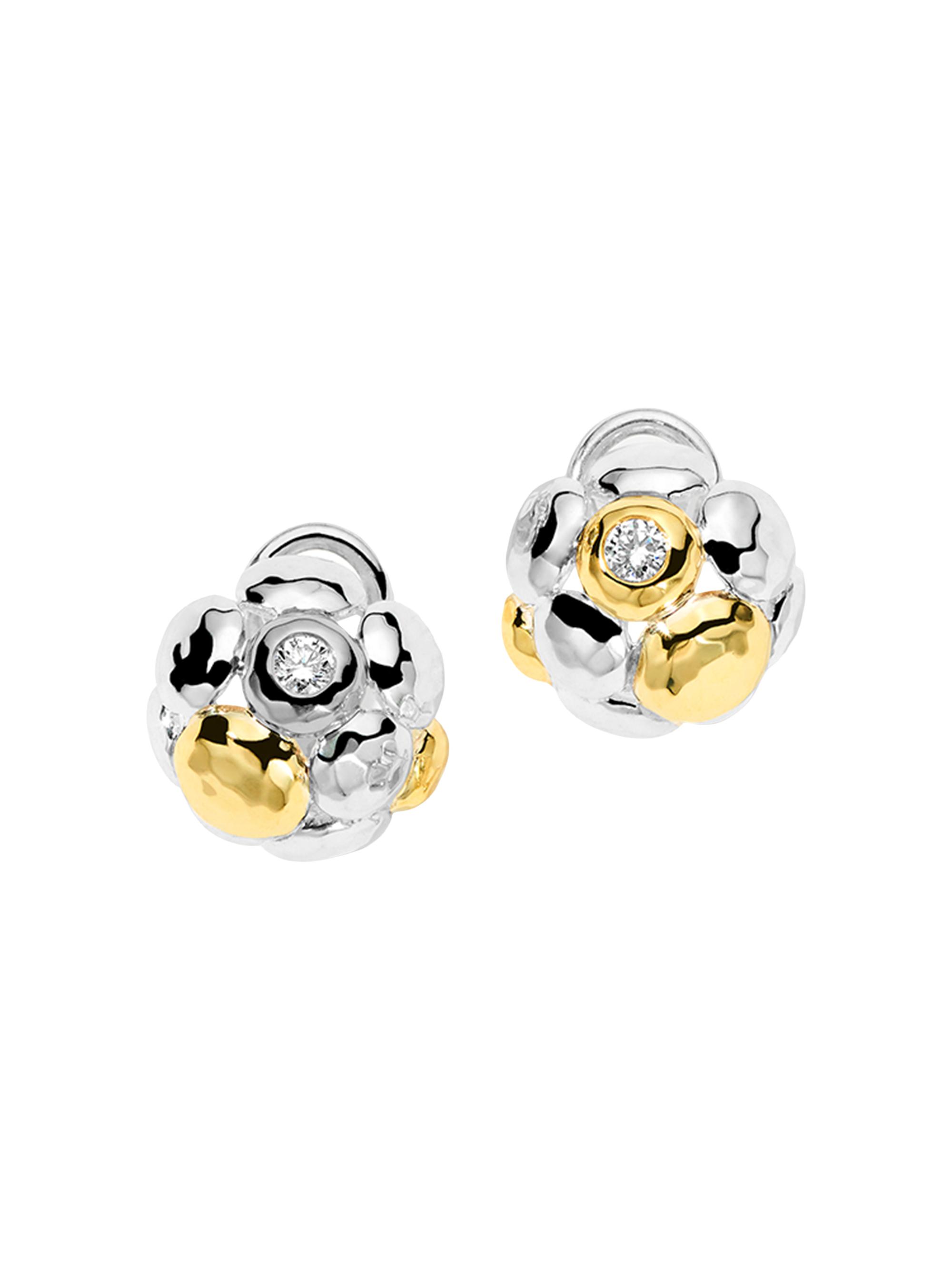 Ippolita Women's Chimera Sterling Silver, 18K Yellow Gold, & Diamond Cluster Earrings - Silver