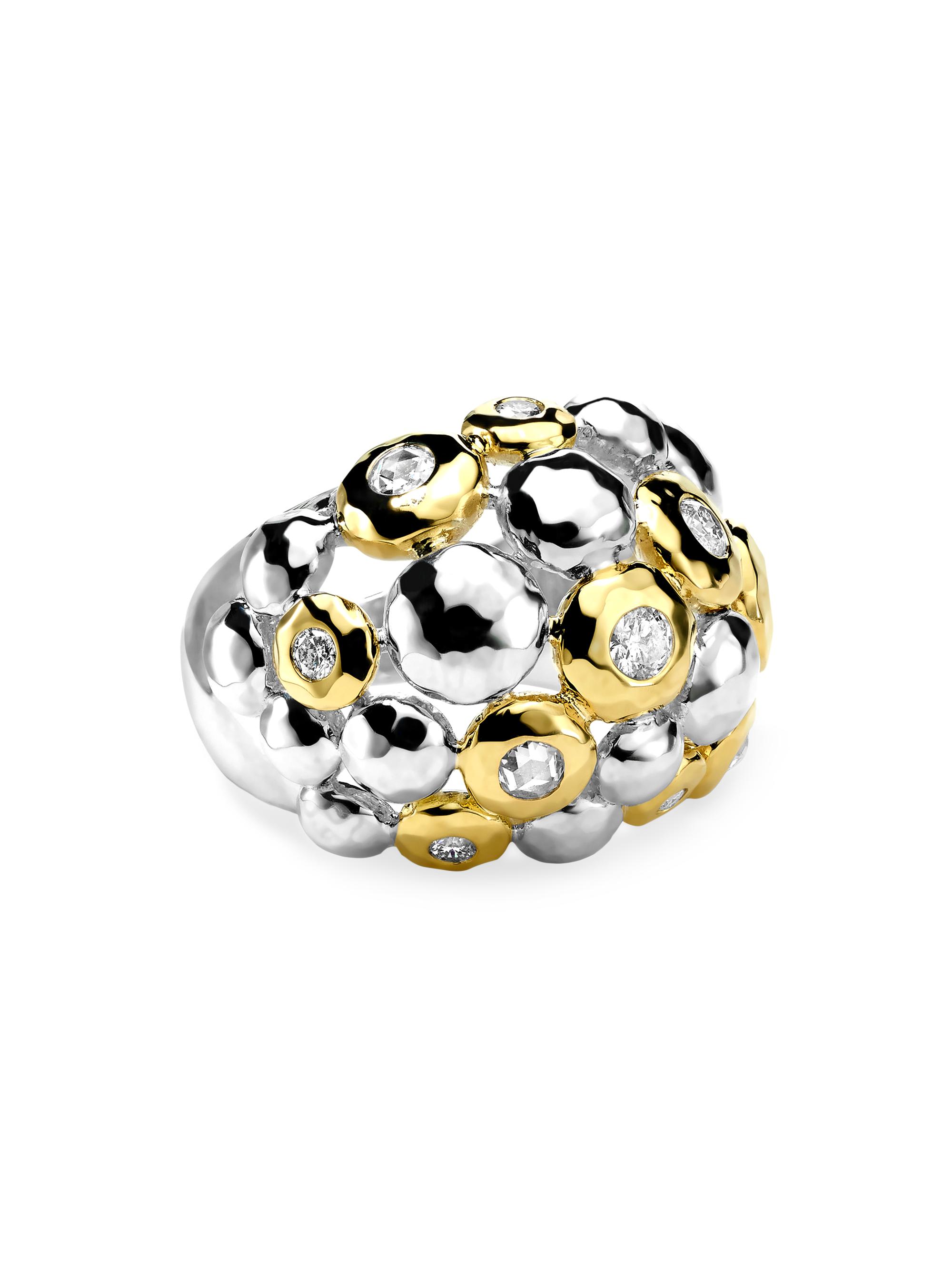 Ippolita Women's Stardust Chimera Stardust Paparazzi 18K Gold, Diamond & Sterling Silver Dome Ring - Silver