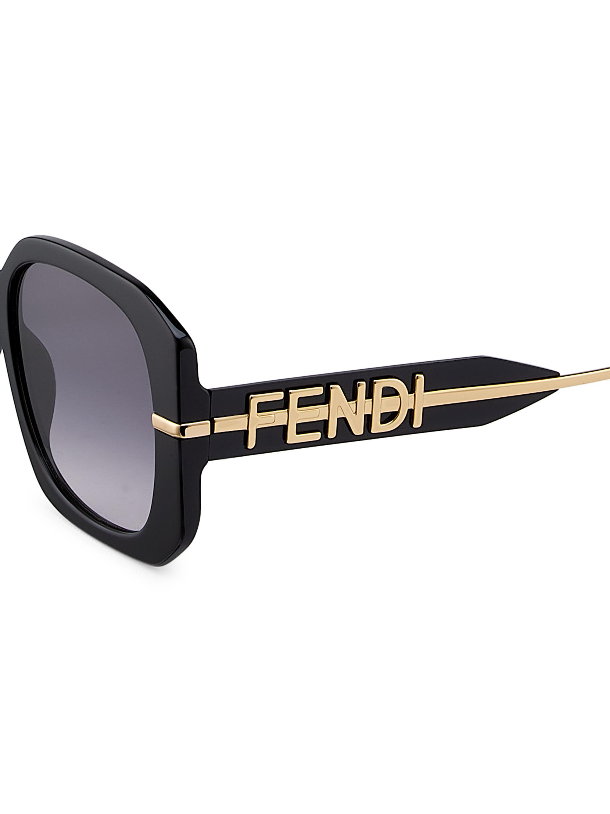 Fendi Fendigraphy 55MM Square Sunglasses | Saks Fifth Avenue