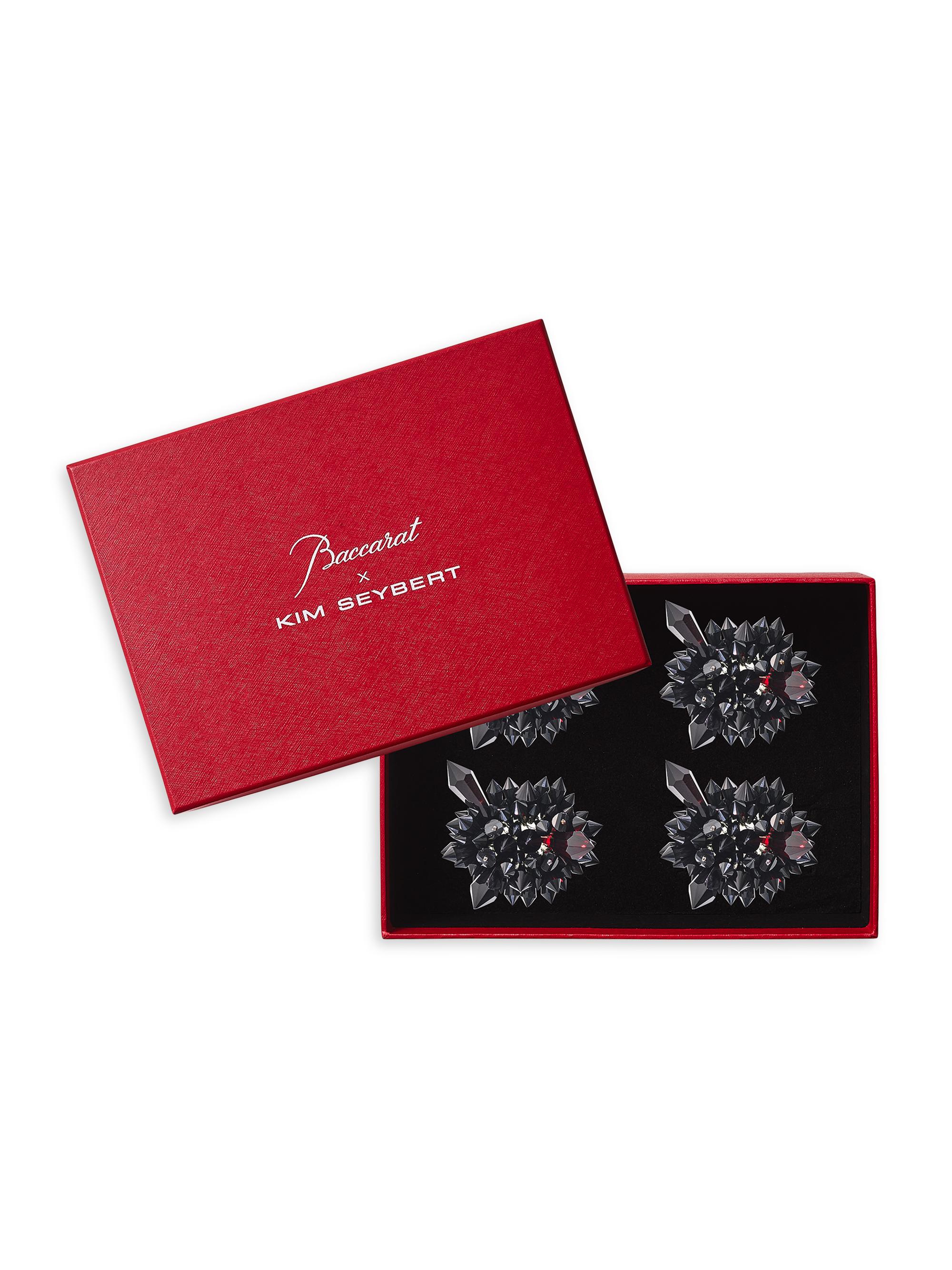 Baccarat x Kim Seybert Zénith Four-Piece Napkin Ring Set - Black