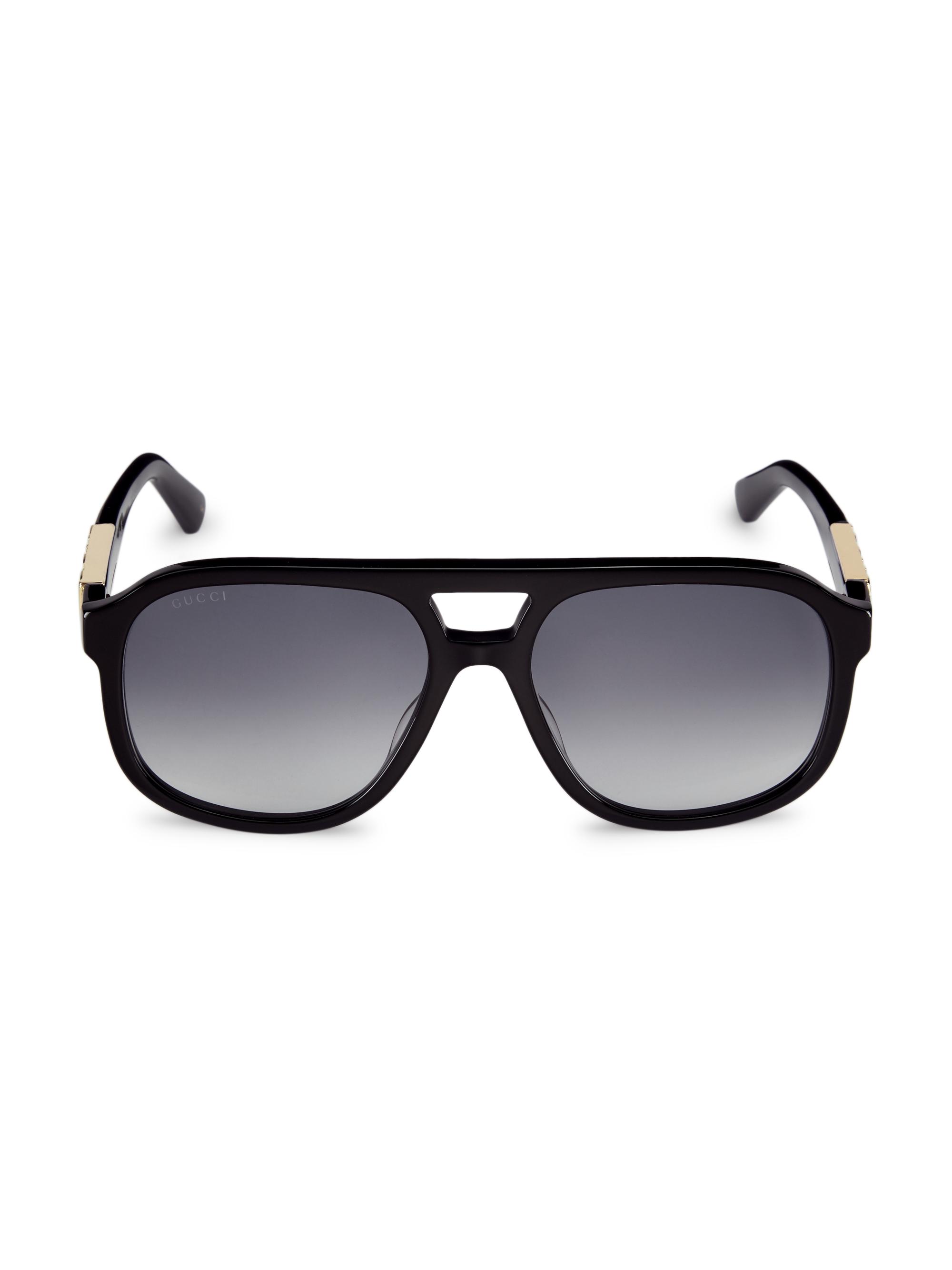 Gucci Women's Sign 58MM Pilot Sunglasses - Black