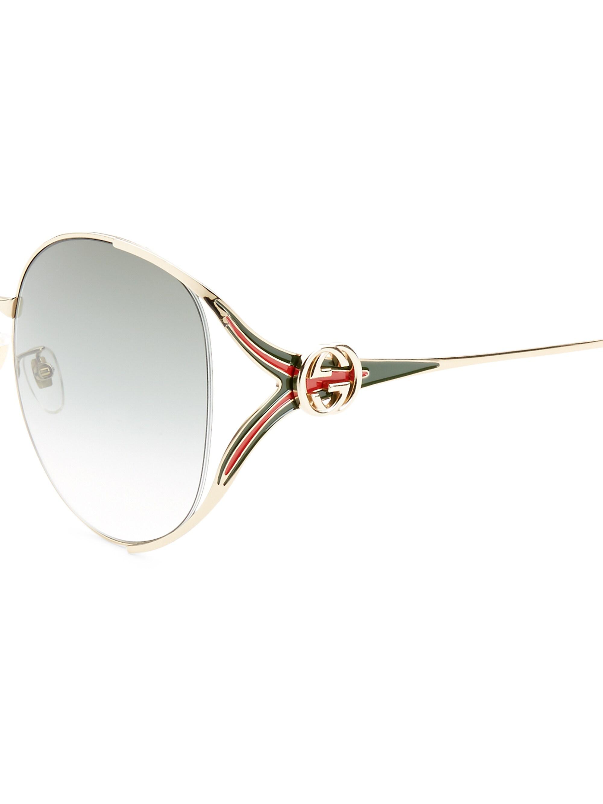 Gucci Fork 63MM Round Sunglasses | Saks Fifth Avenue