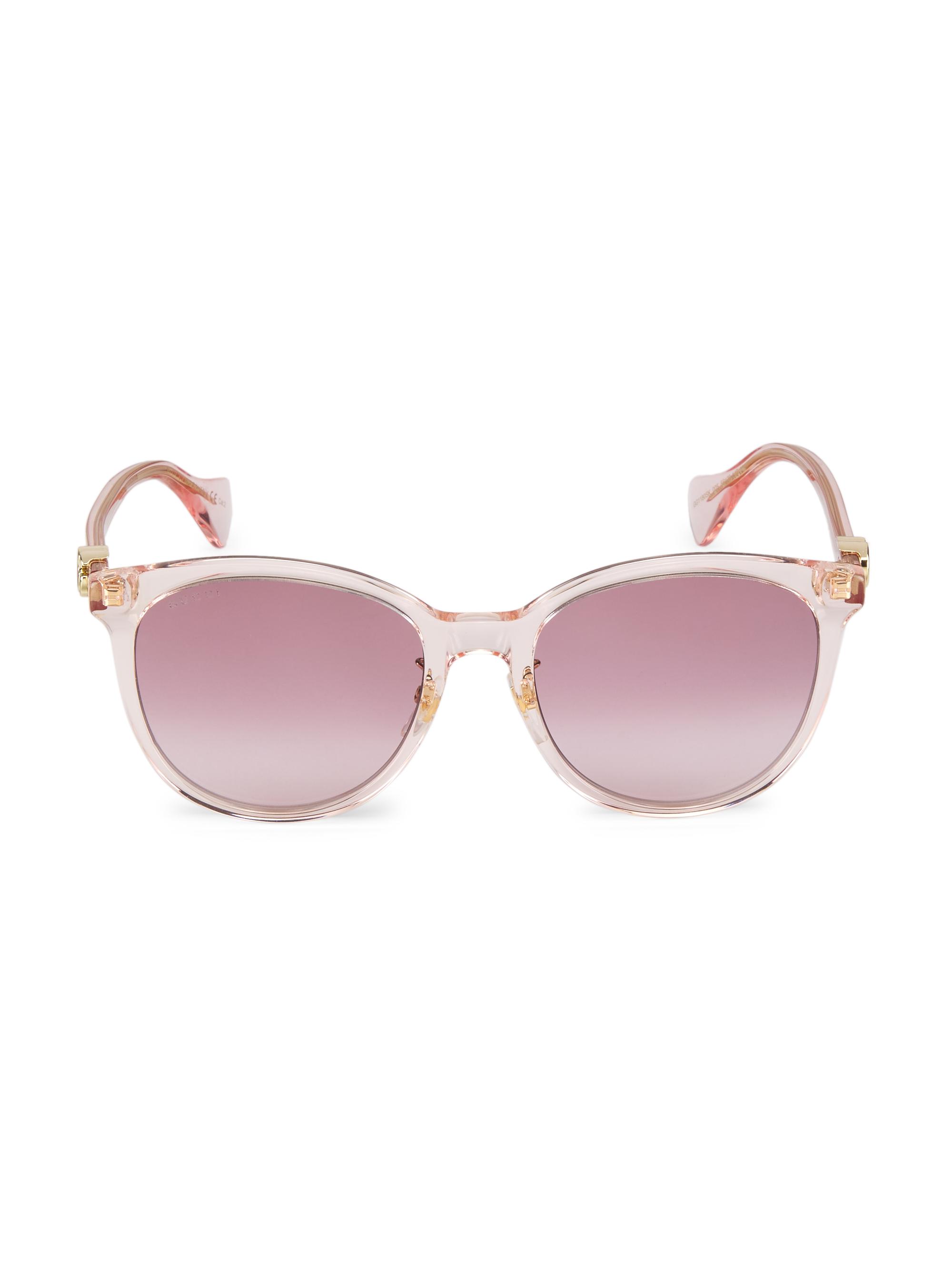 Gucci Women's Mini Running 56MM Round Acetate Sunglasses - Pink