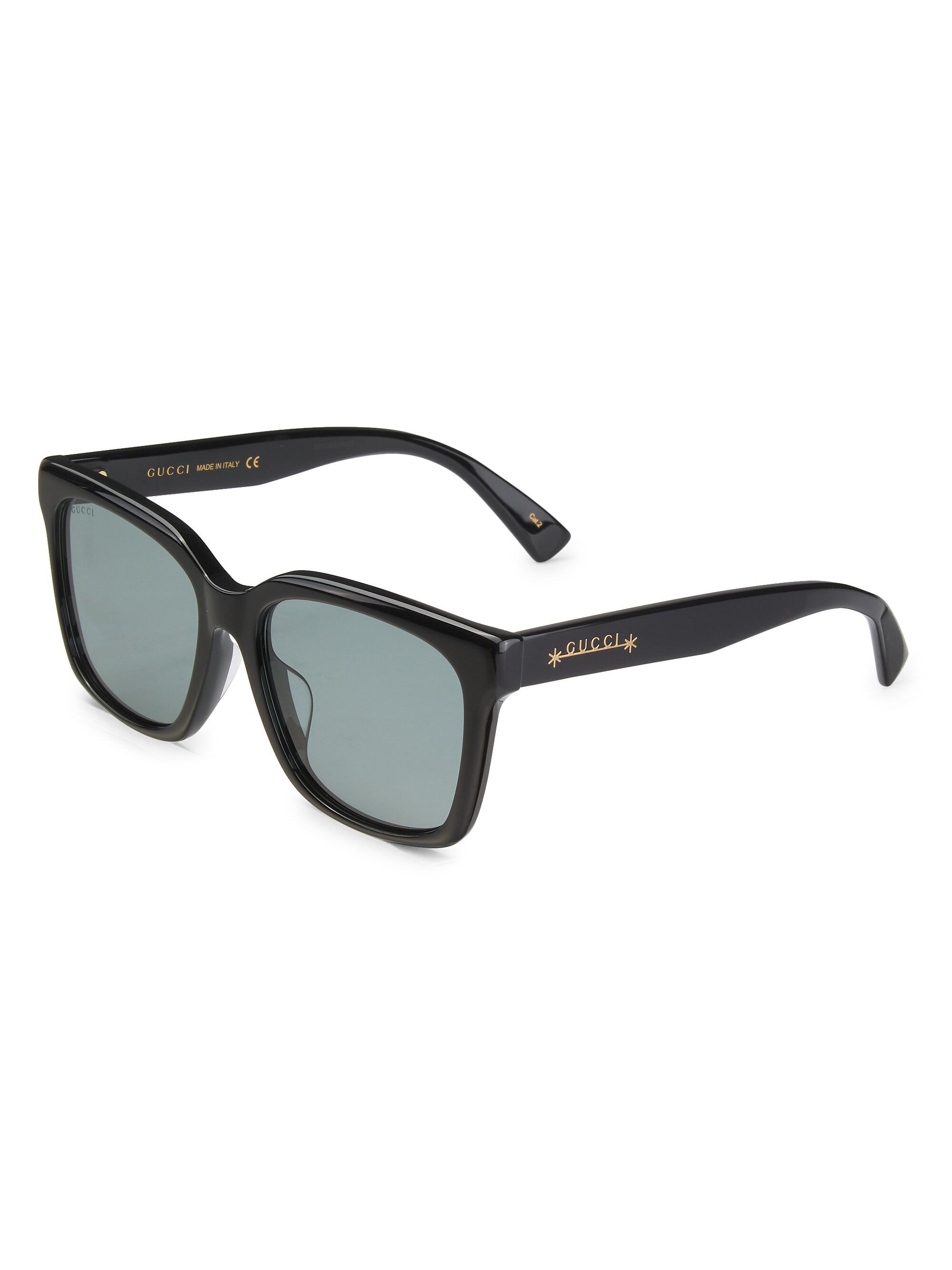 Gucci Men's  Symbols 56MM Square Sunglasses - Black