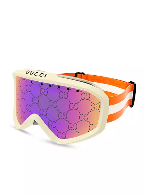 Guccissima lens-decal Mirrored Ski Goggles Neutrals