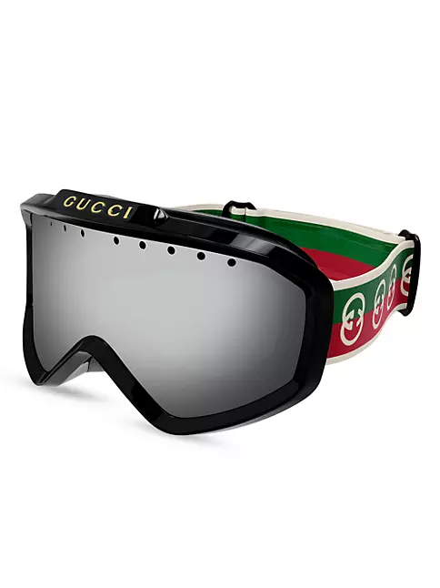 Gucci Men's Mirrored Mask Injection Ski Goggles - Black One-Size