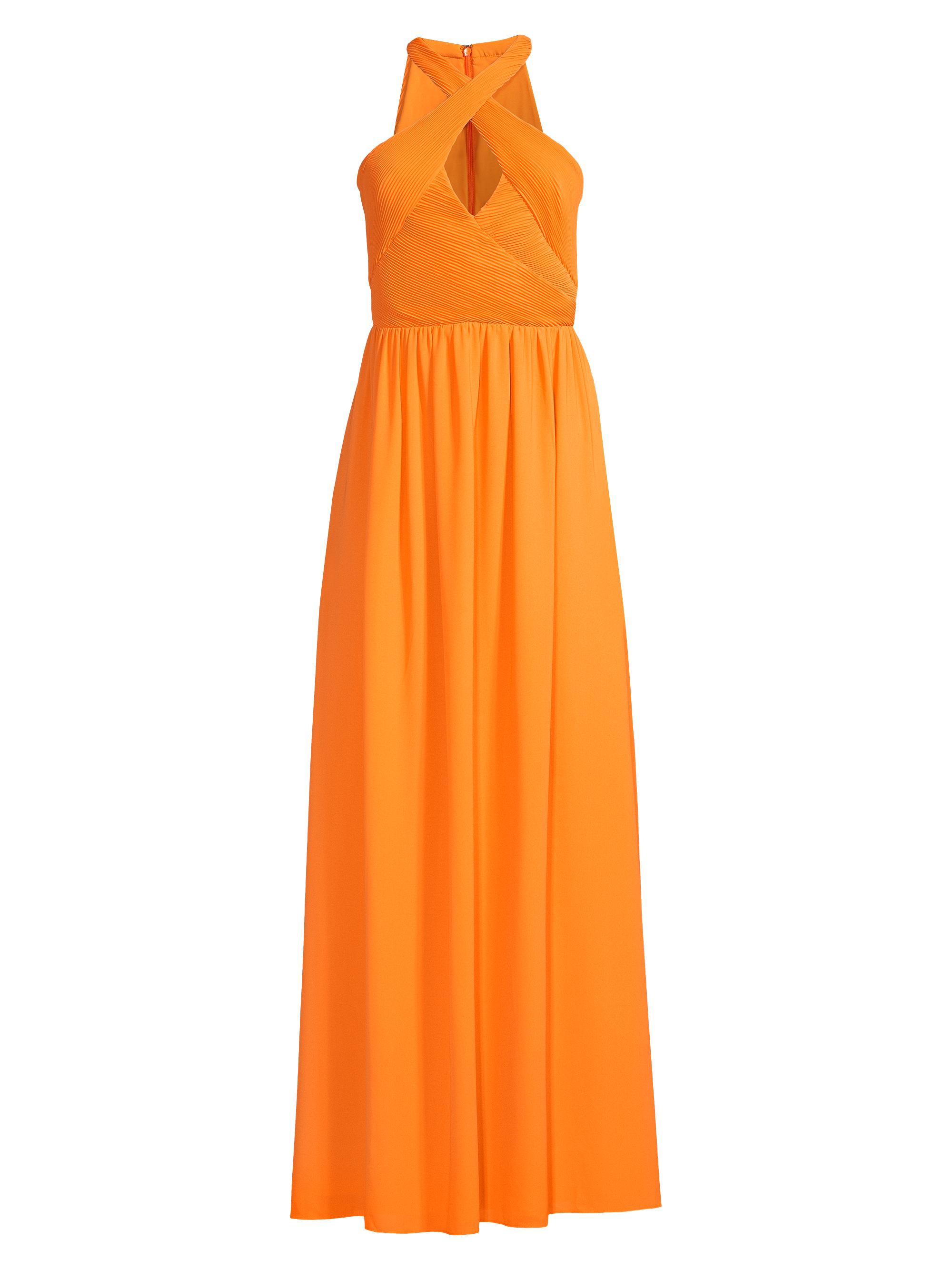 One33 Social Women's Criss Cross Halter Maxi Dress - Papaya