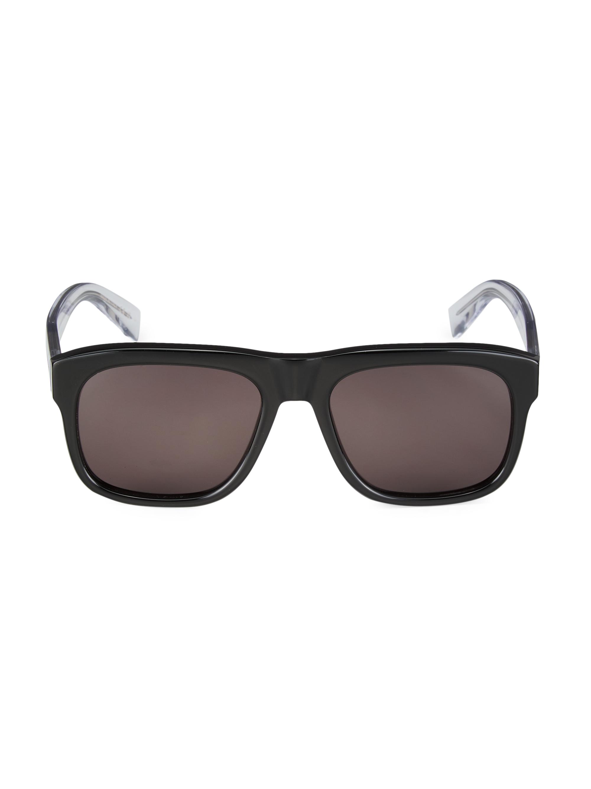 Saint Laurent Men's New Wave 57MM Rectangular Acetate Sunglasses - Black
