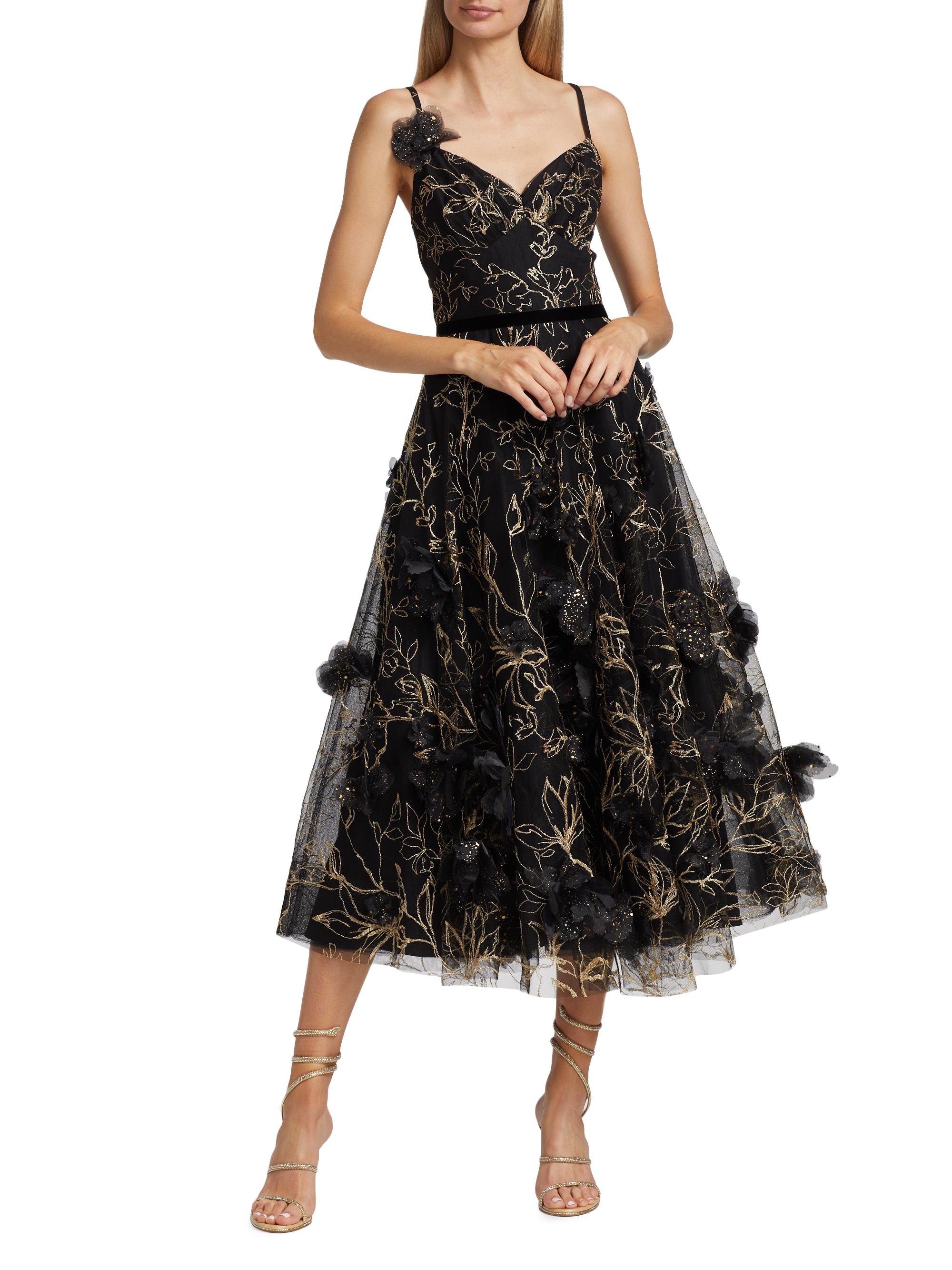 Marchesa Notte Embellished Tulle Fit-&-Flare Dress | Saks Fifth Avenue
