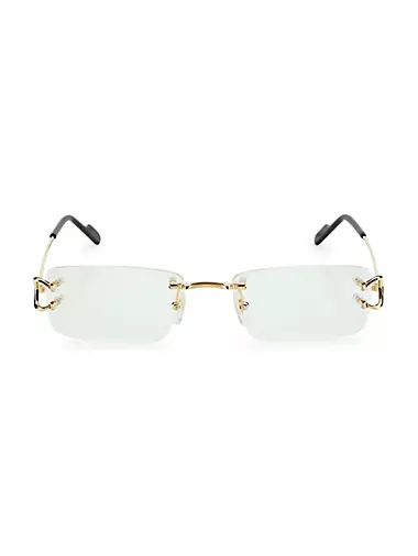 Signature C Rimless 24K Gold-Plated 56MM Rectangular Eyeglasses