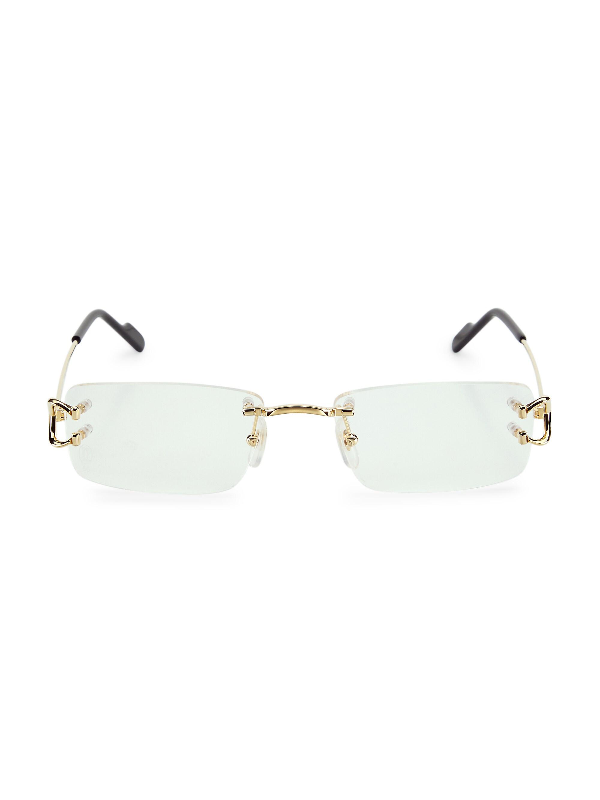 Signature C Rimless 24K Gold-Plated 56MM Rectangular Eyeglasses