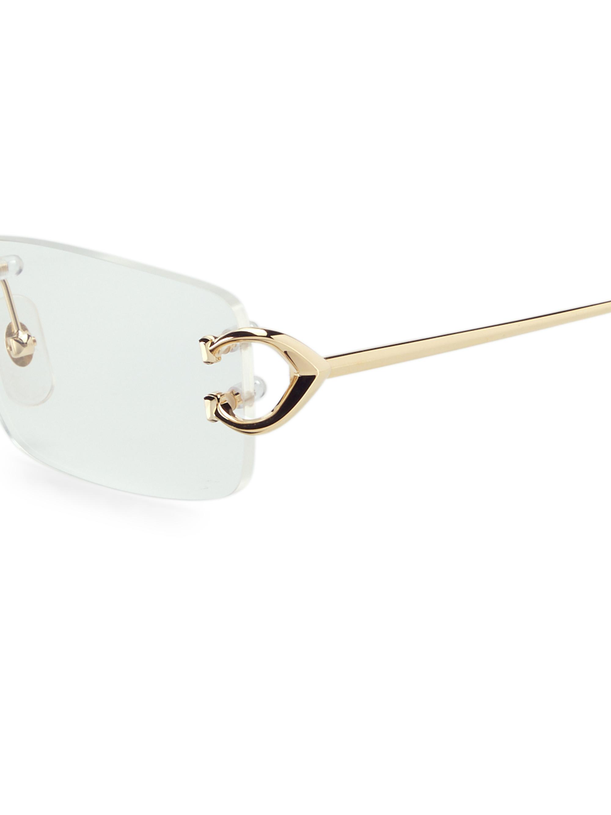 Signature C Rimless 24K Gold-Plated 56MM Rectangular Eyeglasses