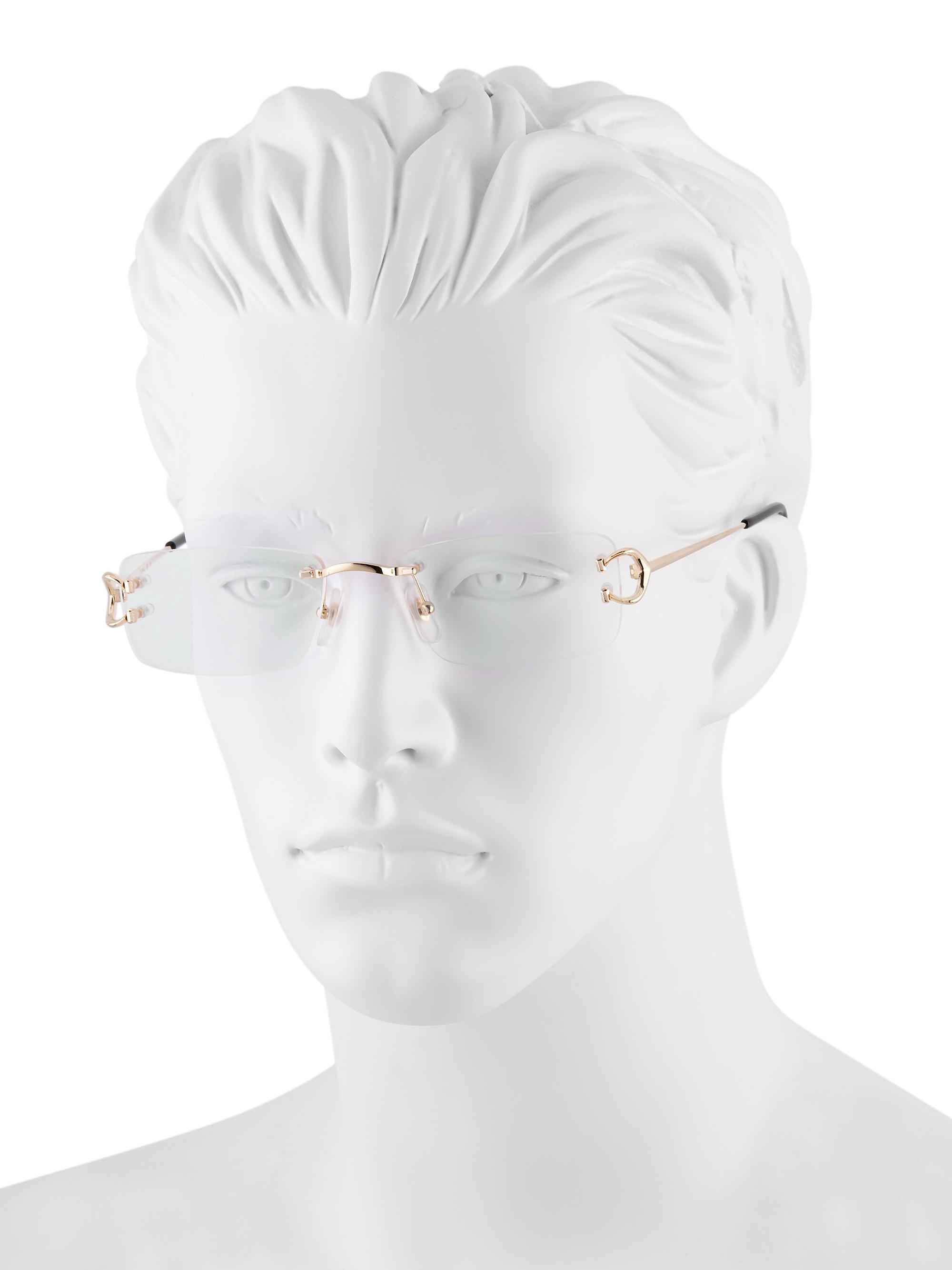 Signature C Rimless 24K Gold-Plated 56MM Rectangular Eyeglasses