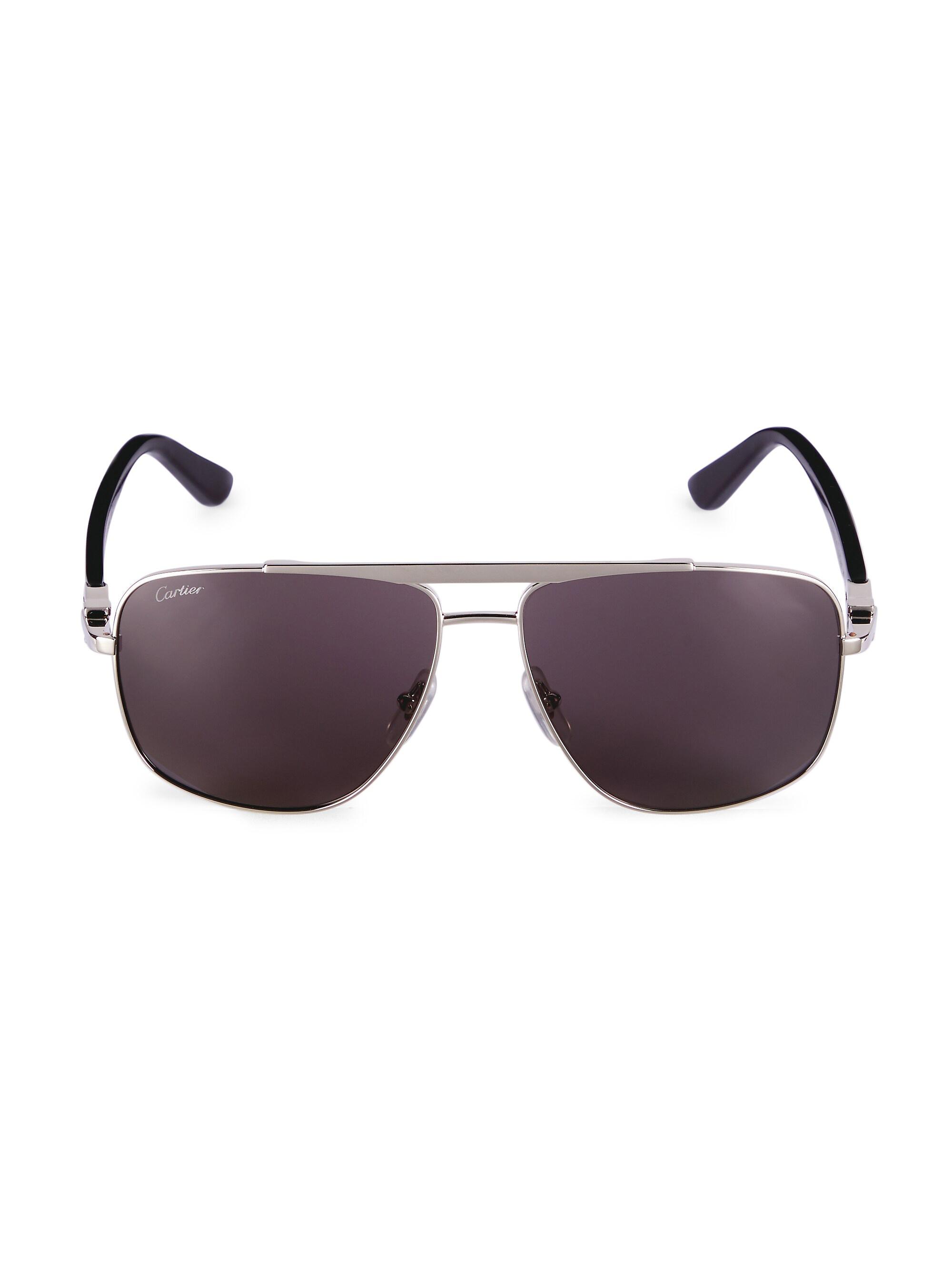 Cartier C Décor Signature 58MM Platinum Navigator Sunglasses