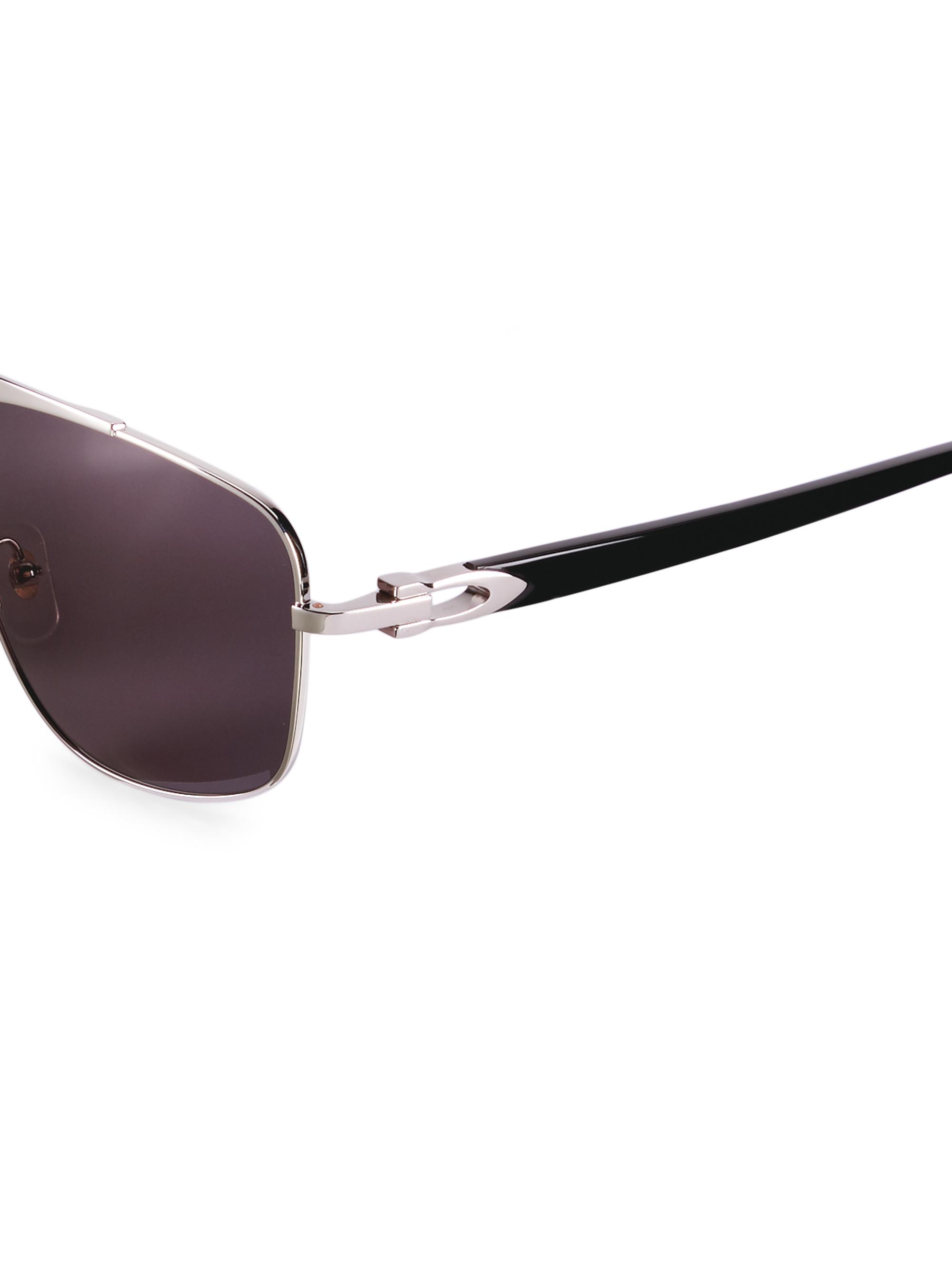 Cartier C Décor Signature 58MM Platinum Navigator Sunglasses