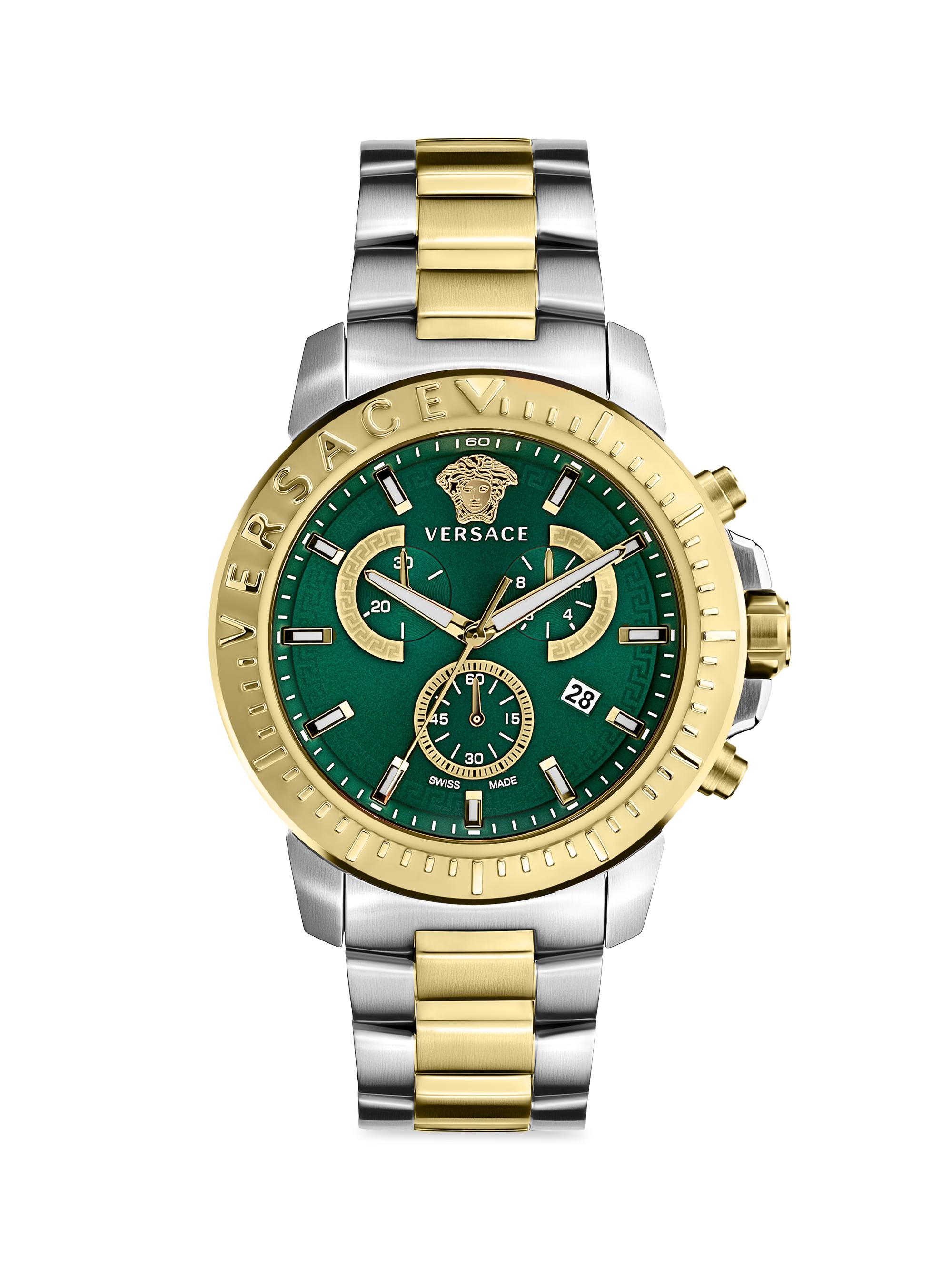 Versace Men's New Chrono Stainless Steel Watch Green #I19872