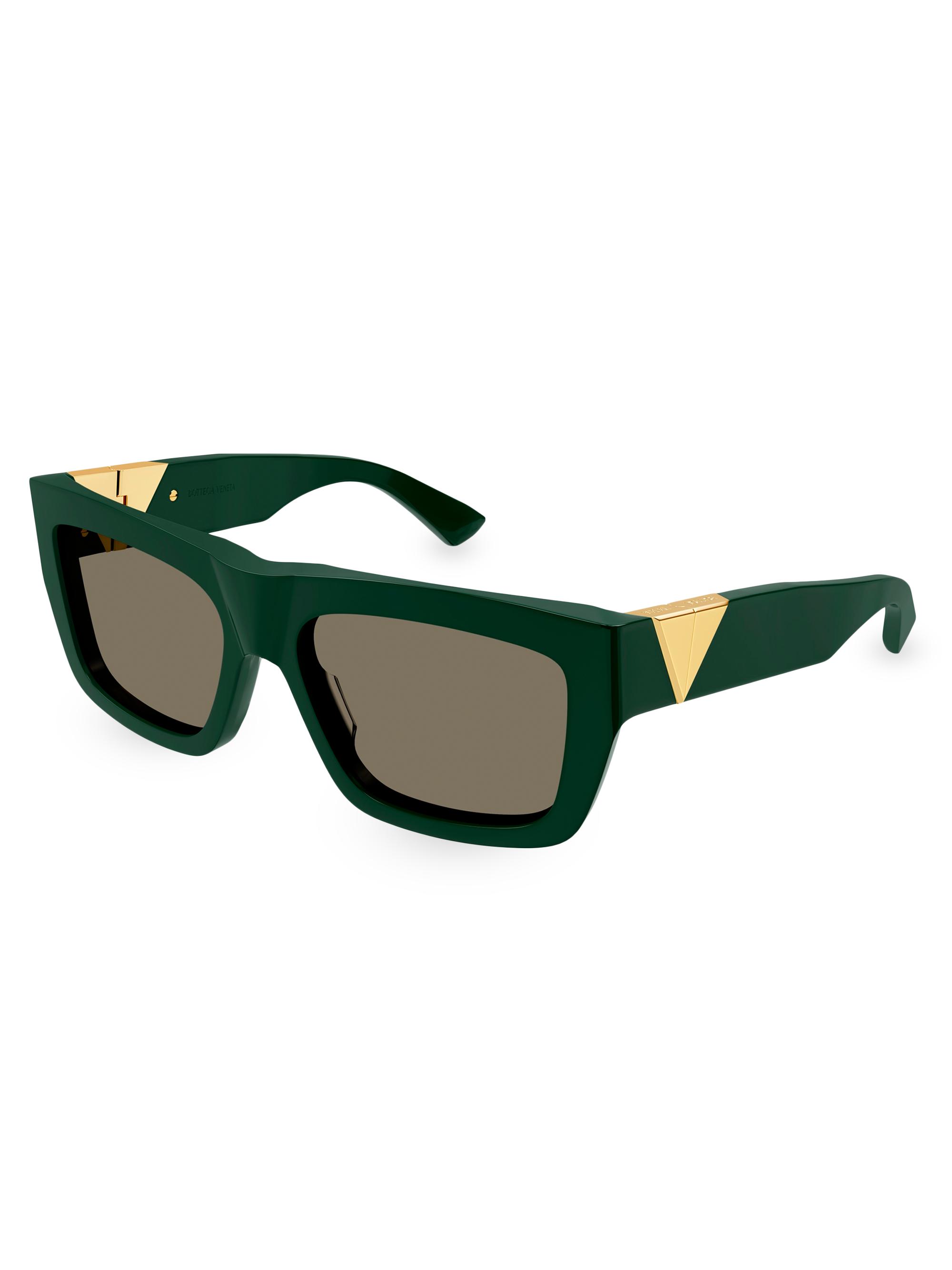 Bottega Veneta Triangle 57MM Rectangular Sunglasses | Saks Fifth