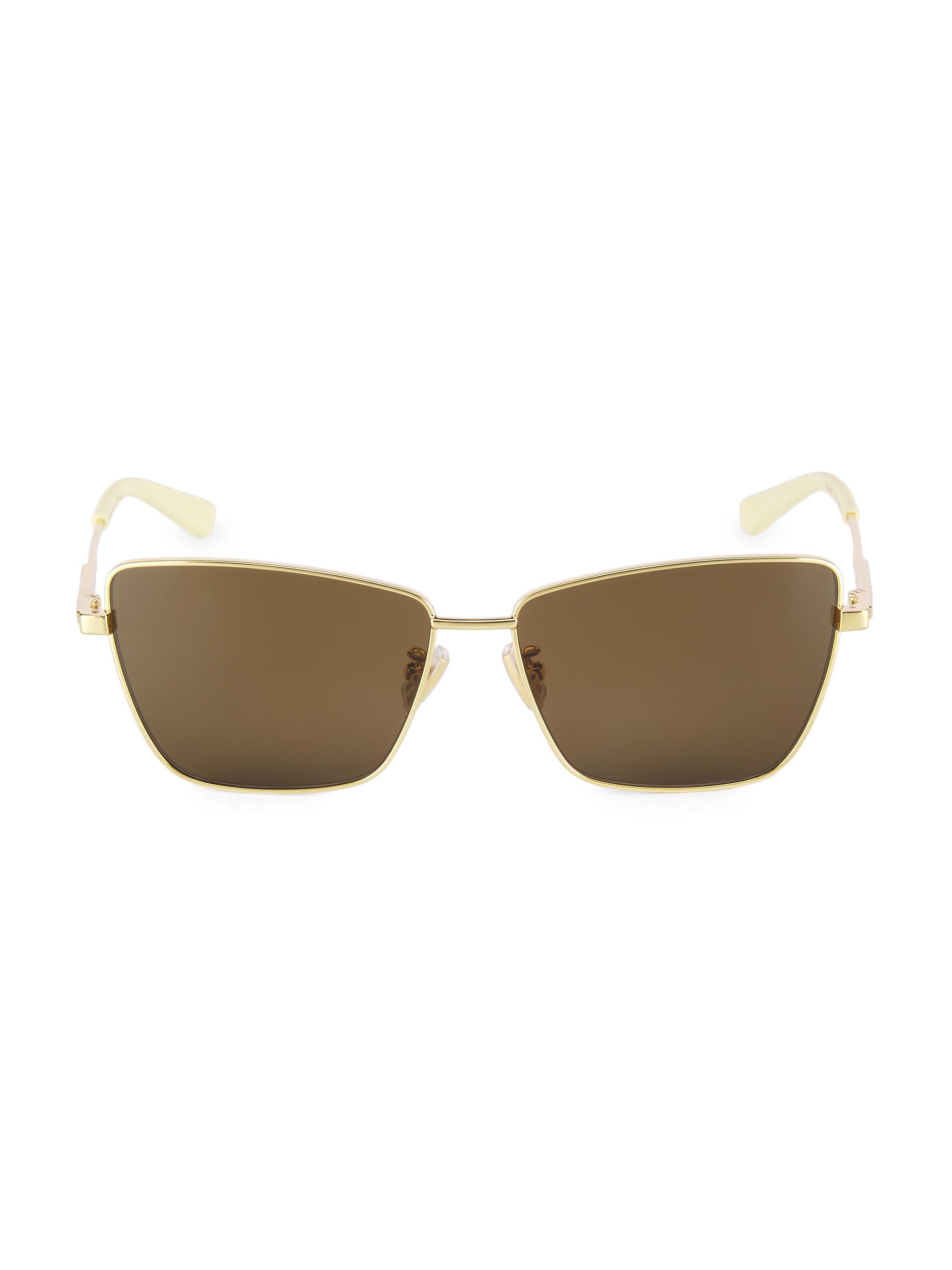 Bottega Veneta Full Metal 59MM Rectangular Sunglasses | Saks Fifth