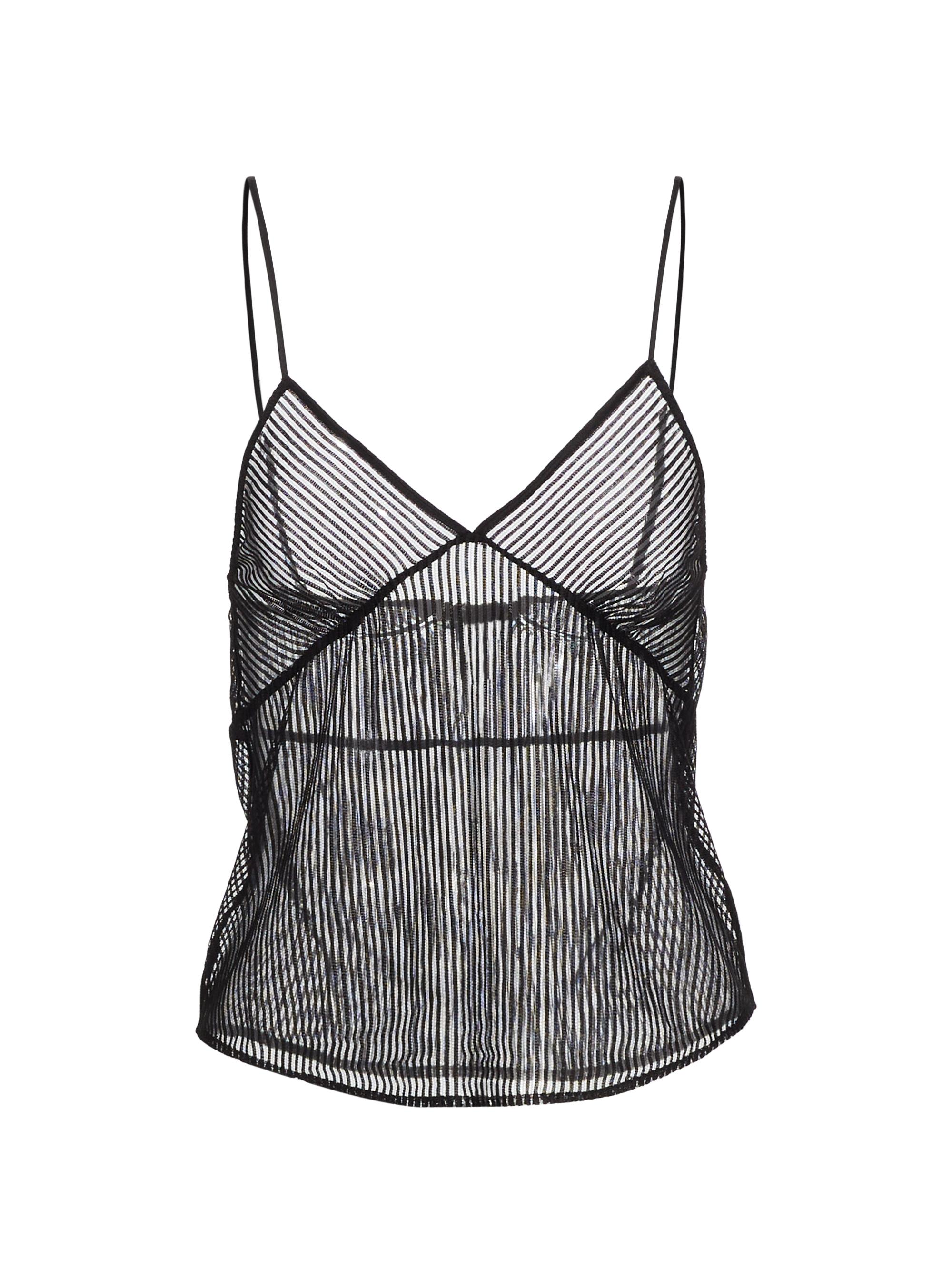 Kiki de Montparnasse Women's Striped Lace Cami - Black