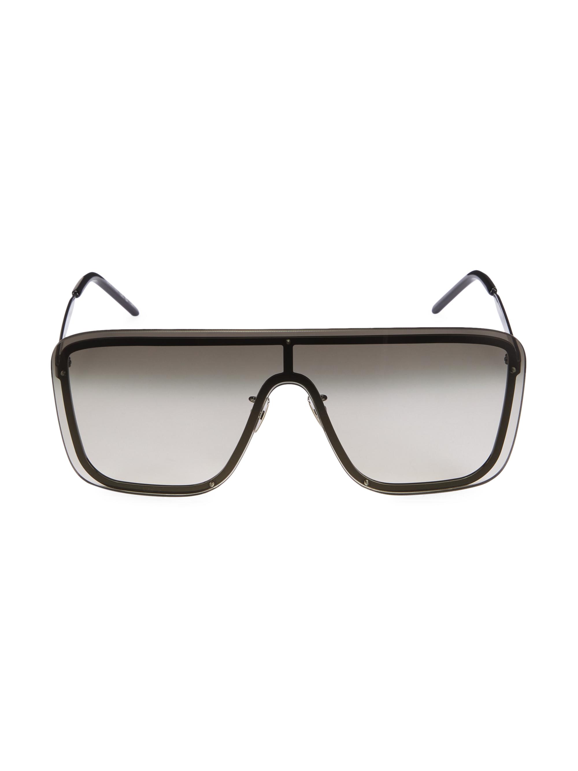 Saint Laurent Women's The Mask 99MM Metal Sunglasses - Ruthenium