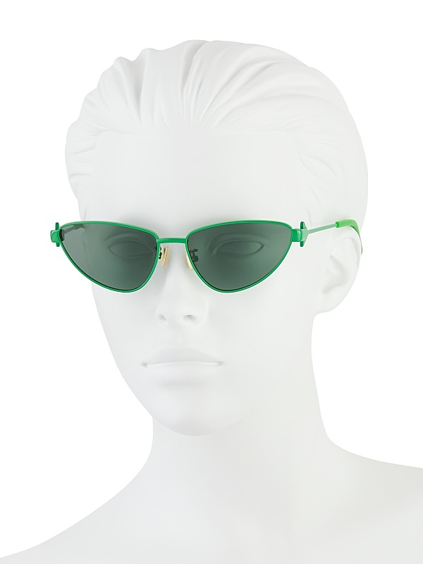 Shop Bottega Veneta Triangle Metal 59MM Cat-Eye Sunglasses Shop Bottega Veneta Triangle Metal 59MM Cat-Eye Sunglasses