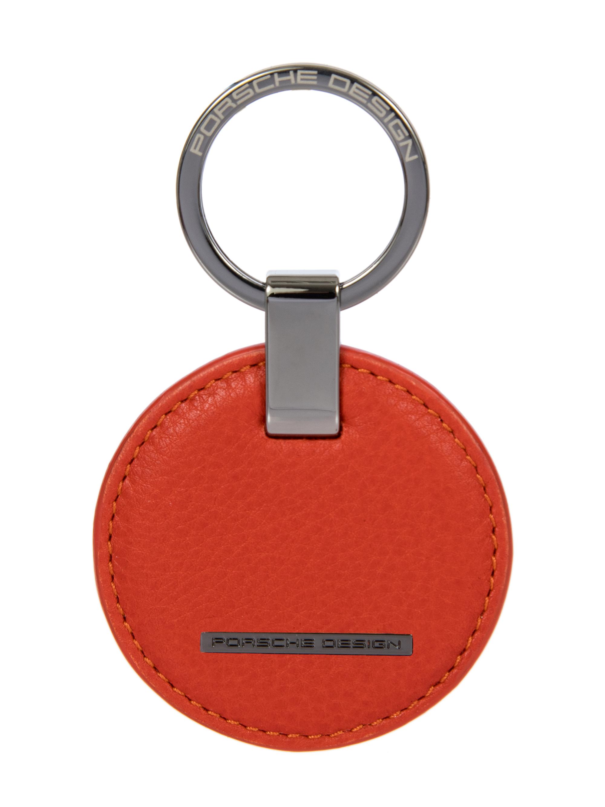 Porsche Design Men's Leather Keyring Circle - Lava Orange