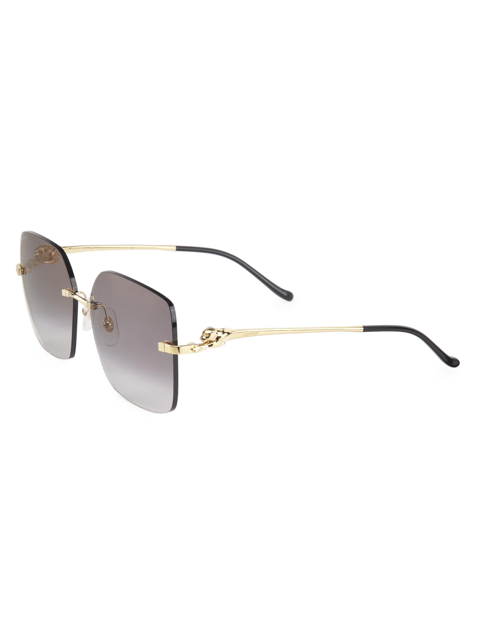 【日本未発売】 Cartier square sunglasses 24FW Cartier Panthère Classic 24-Carat Gold 60MM Square Sunglasses