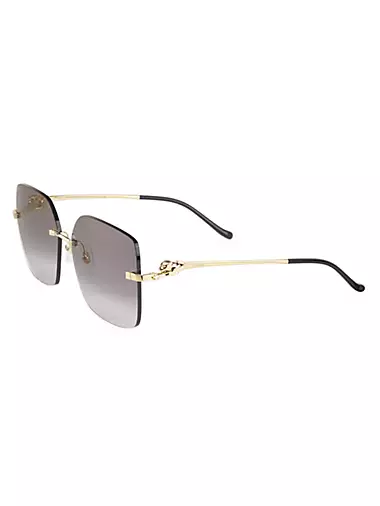 Panthère Classic 24-Carat Gold 60MM Square Sunglasses