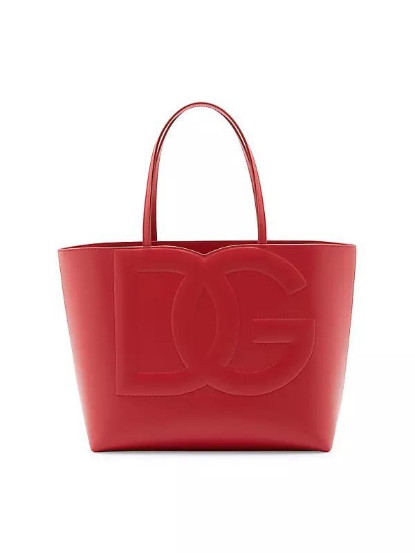Dolce & Gabbana Logo Large Leather Tote - Rosso