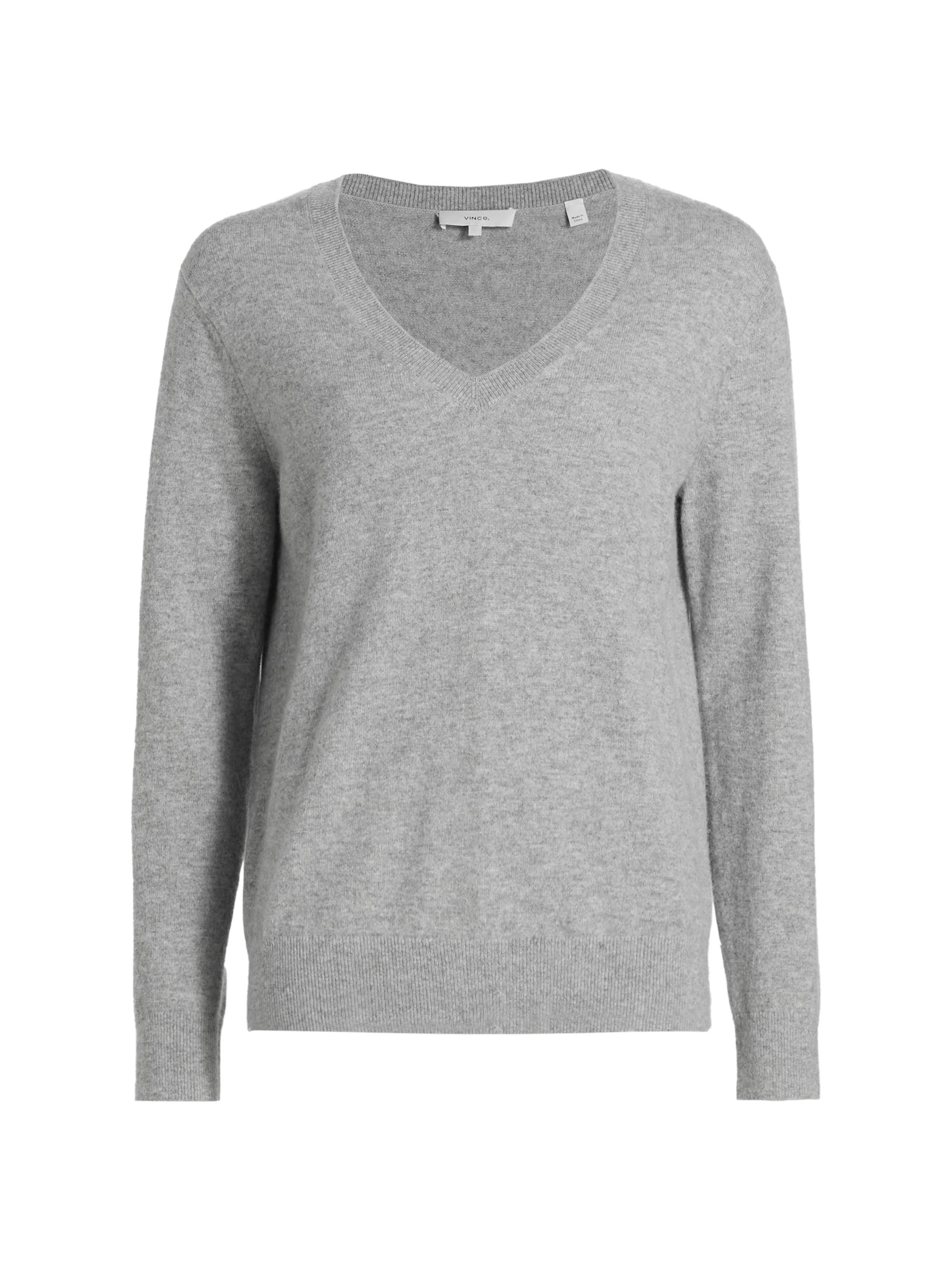 Vince Women's Weekend V-Neck Cashmere Sweater - Steel