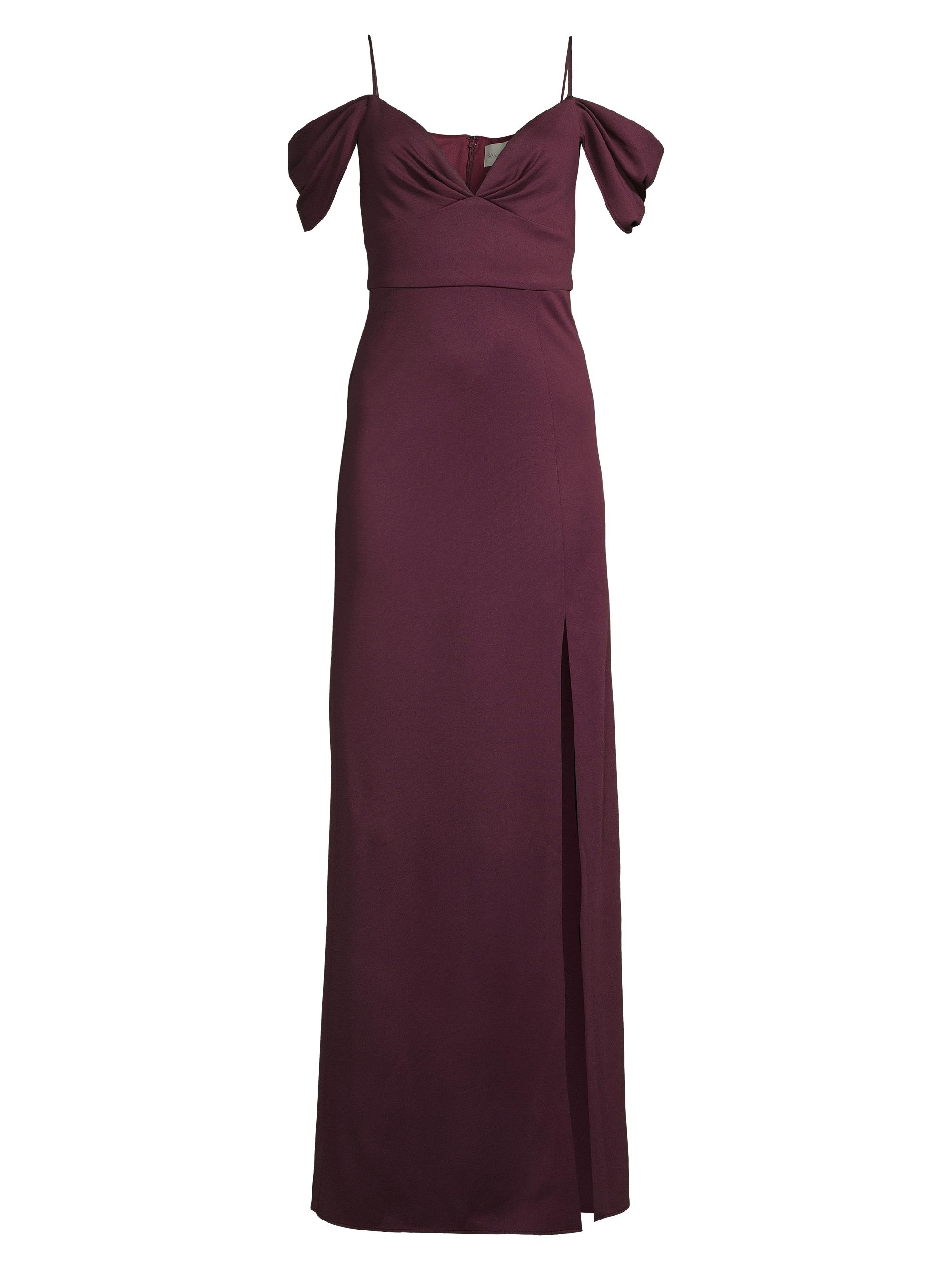 Sachin & Babi Women's Brittany Stretch Crepe Cold-Shoulder Gown - Deep Wine