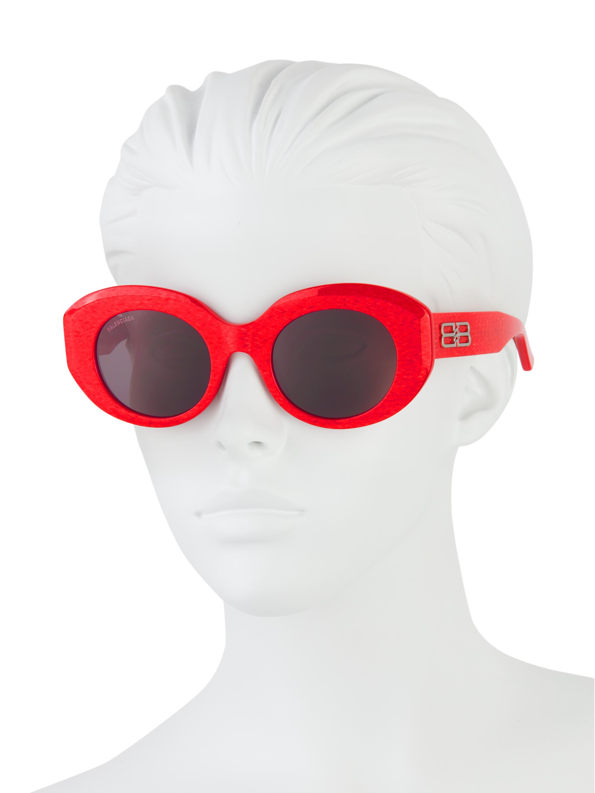 早い者勝ちバレンシアガRed Rive Gauche round acetate