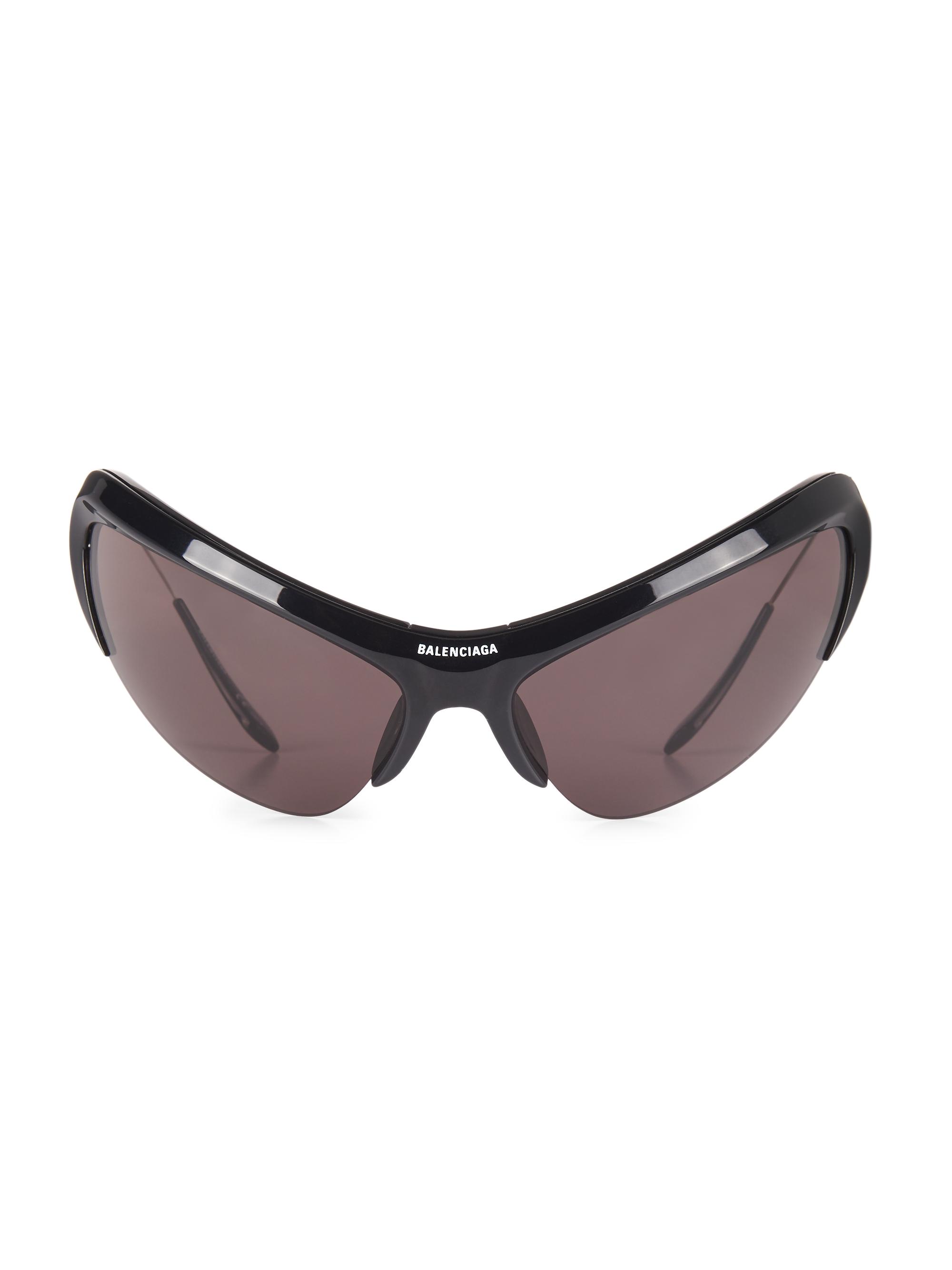 Balenciaga Women's Wire 91MM Shield Sunglasses - Black