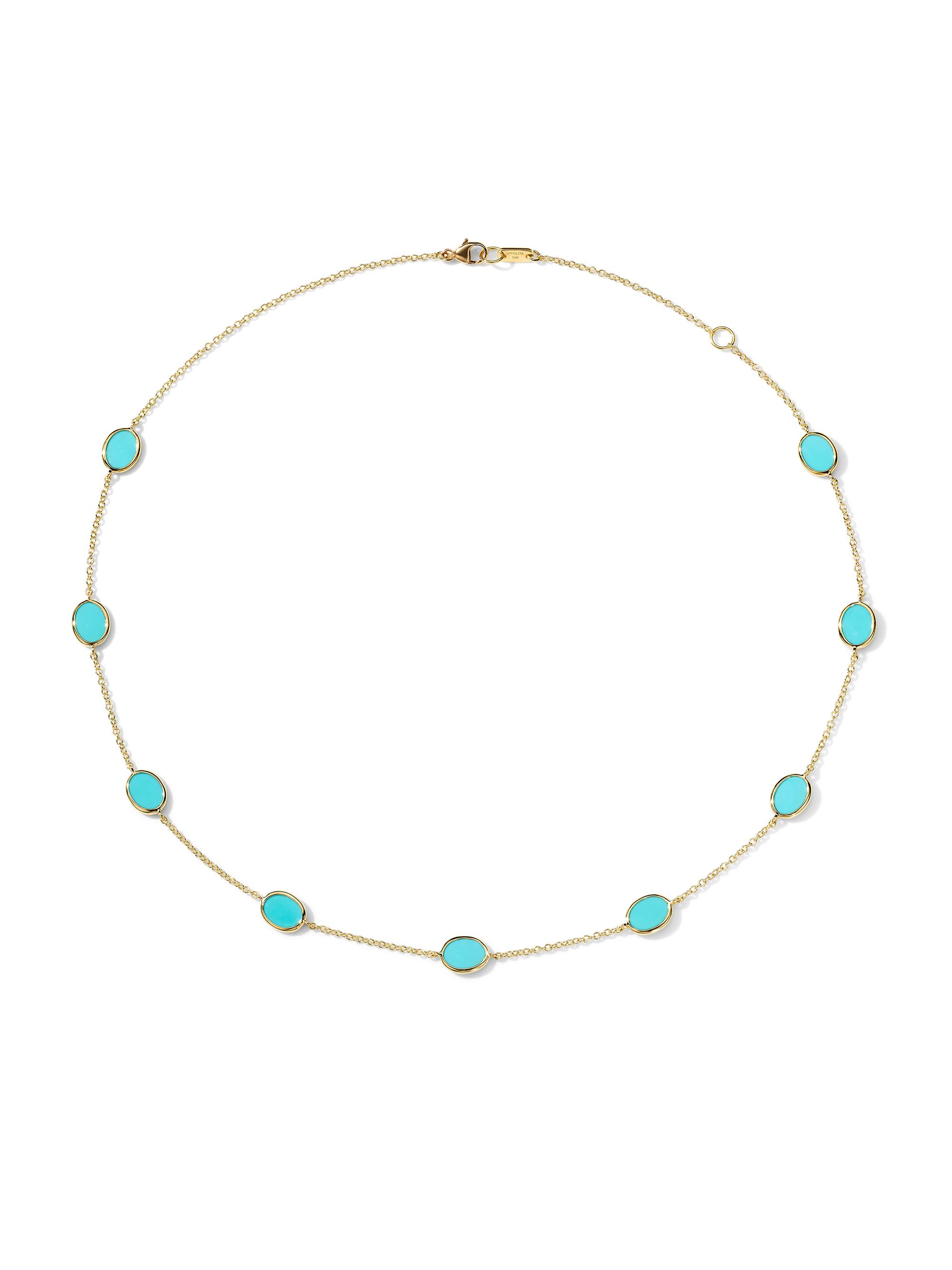 Ippolita Women's Confetti K Yellow Gold & Turquoise Station Necklace - Yellow Gold