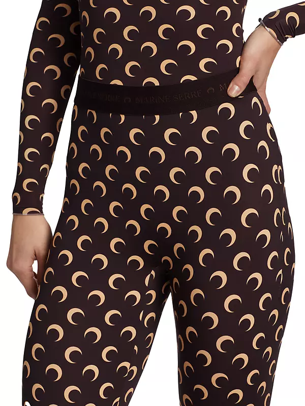 Fuseaux crescent moon-print stirrup leggings