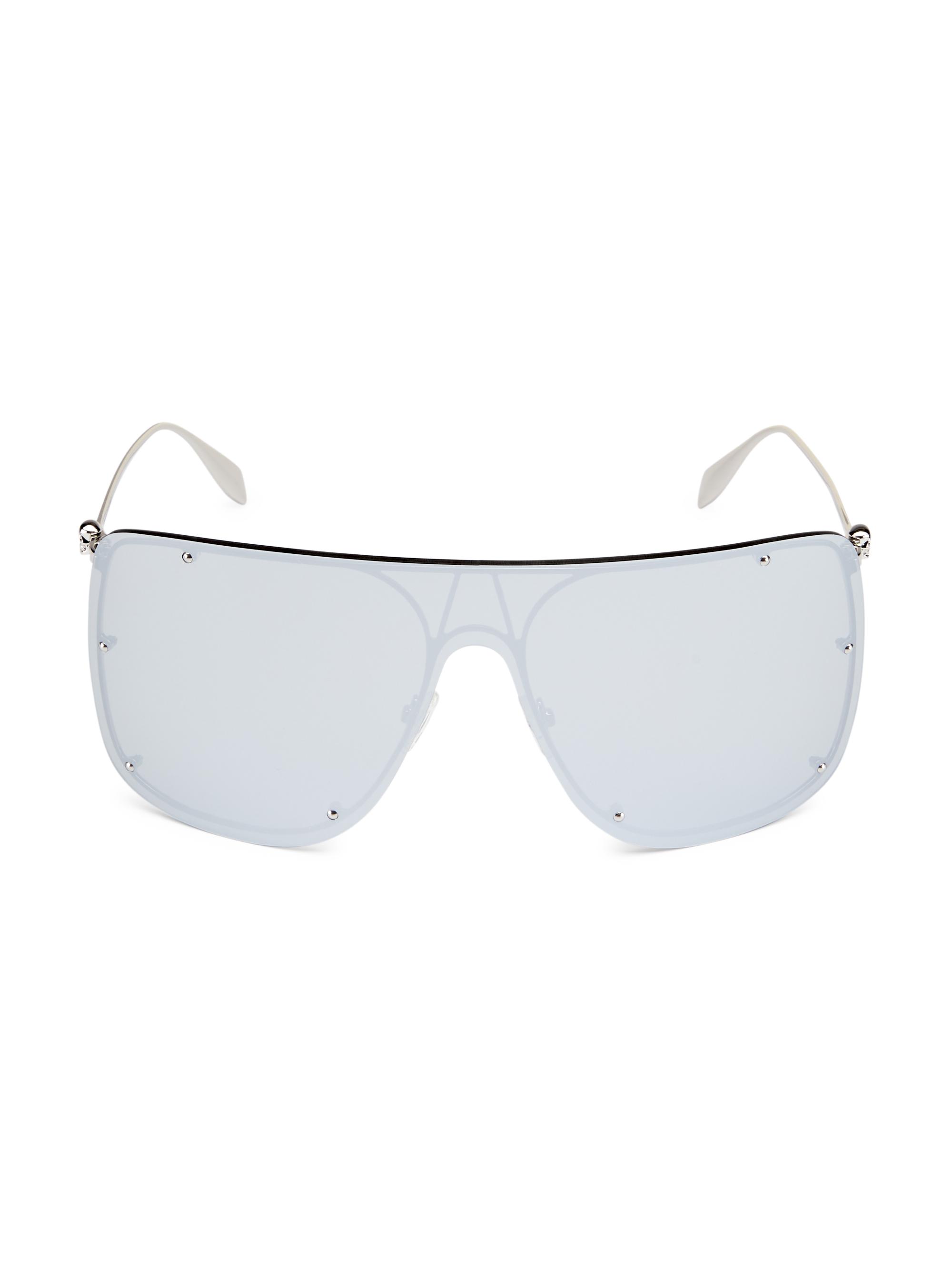McQueen Women's 99MM Skull Mask Sunglasses - Silver