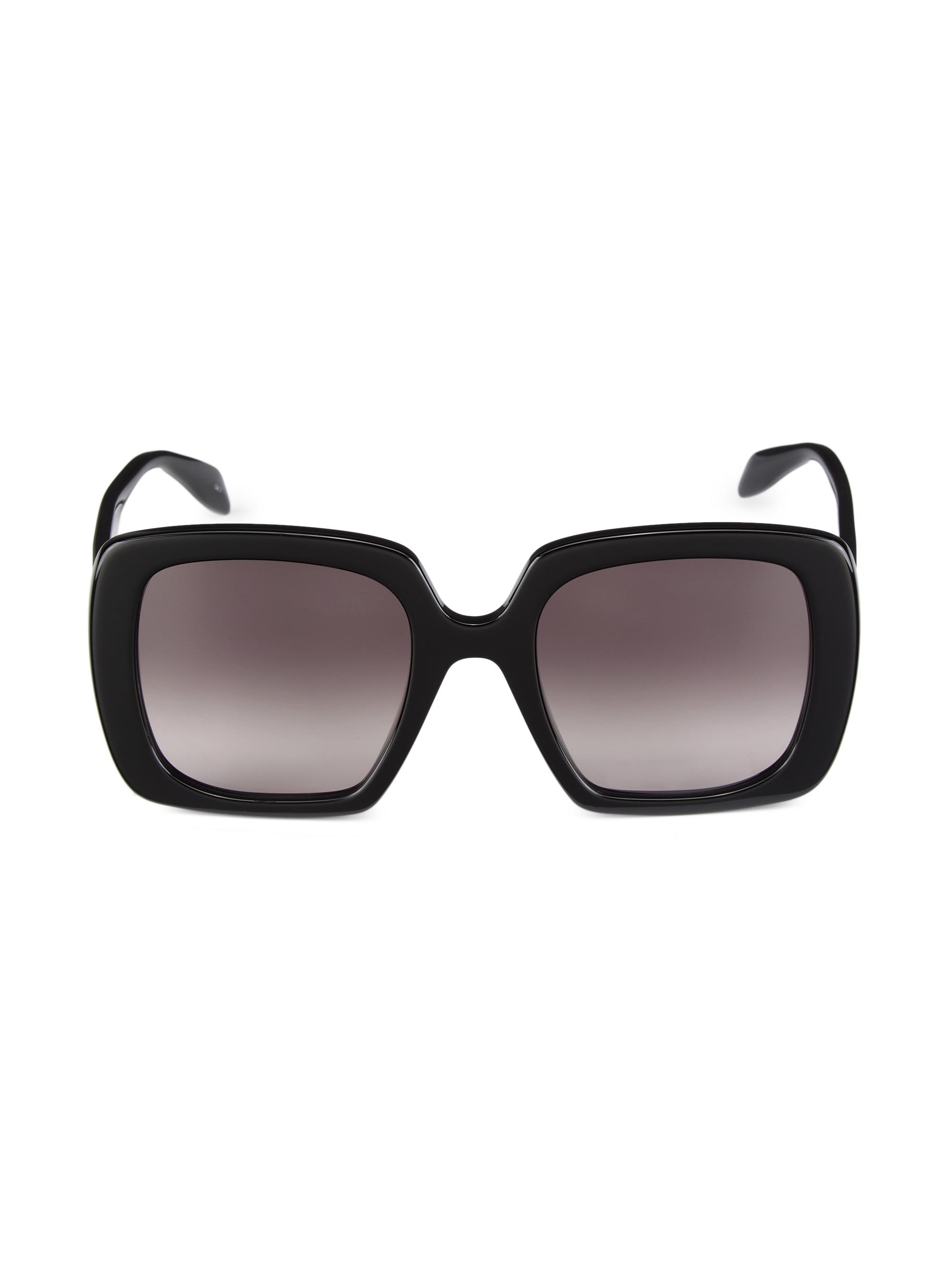 McQueen Women's Seal Logo 54MM Square Acetate Sunglasses - Black