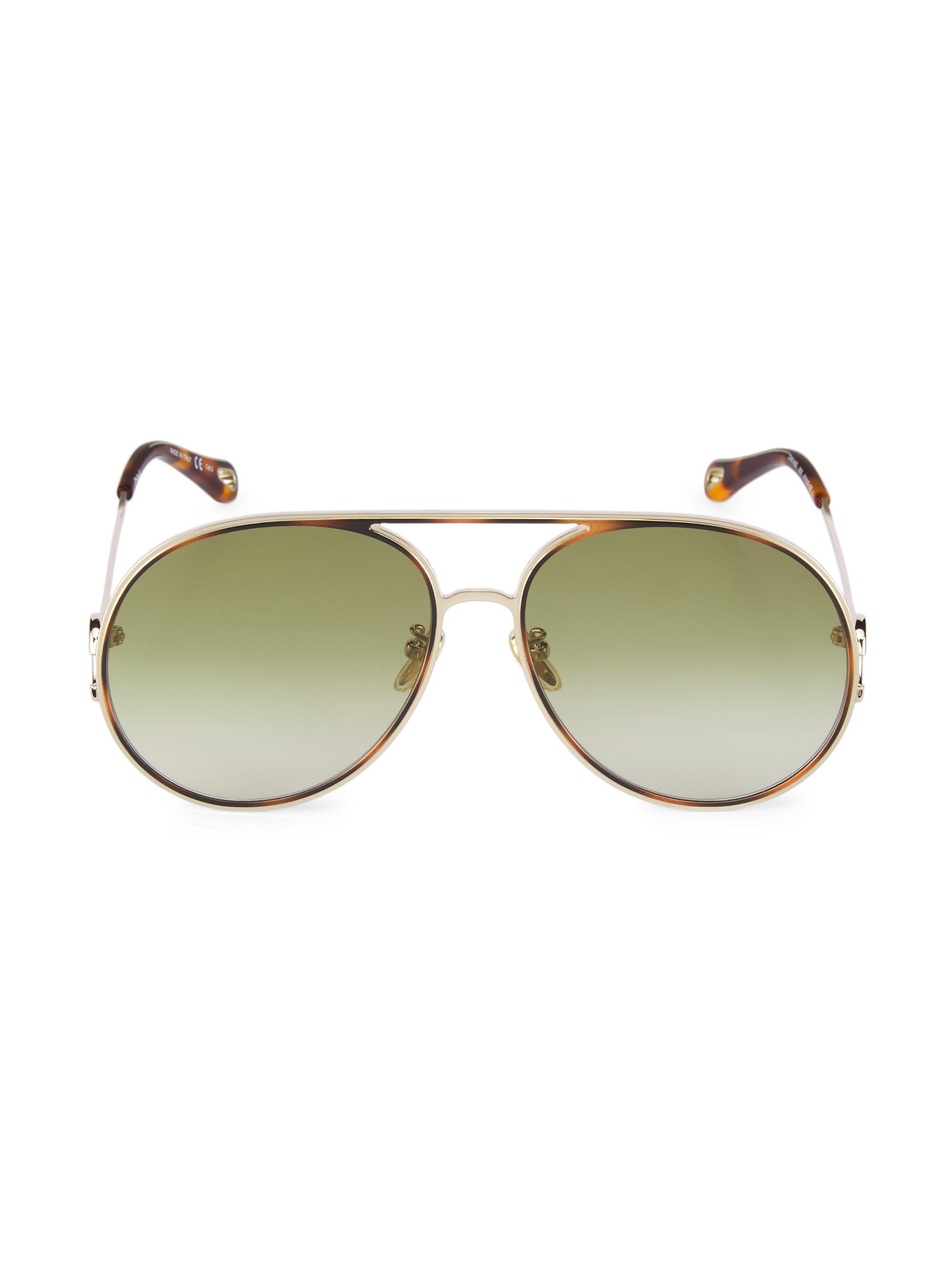 Chloé Women's Austine 61MM Pilot Metal Sunglasses - Gold