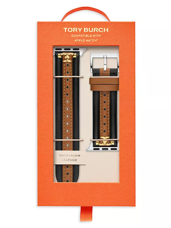 Shop Tory Burch Reva Two-Tone Stainless Steel Apple Watch® Bracelet/20MM