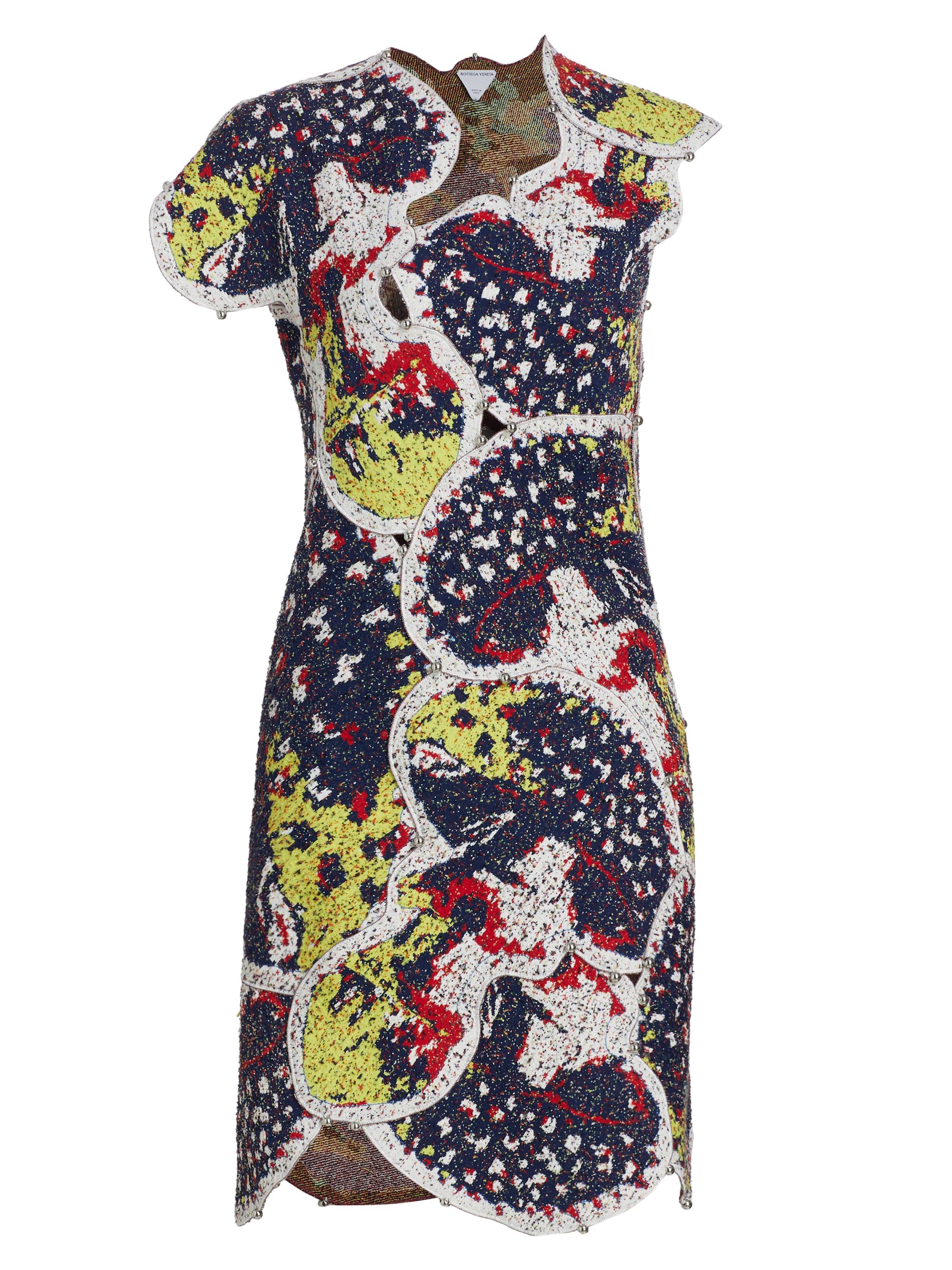 Bottega Veneta Women's Needlepunch Patch Jacquard Minidress - Blue Red Black