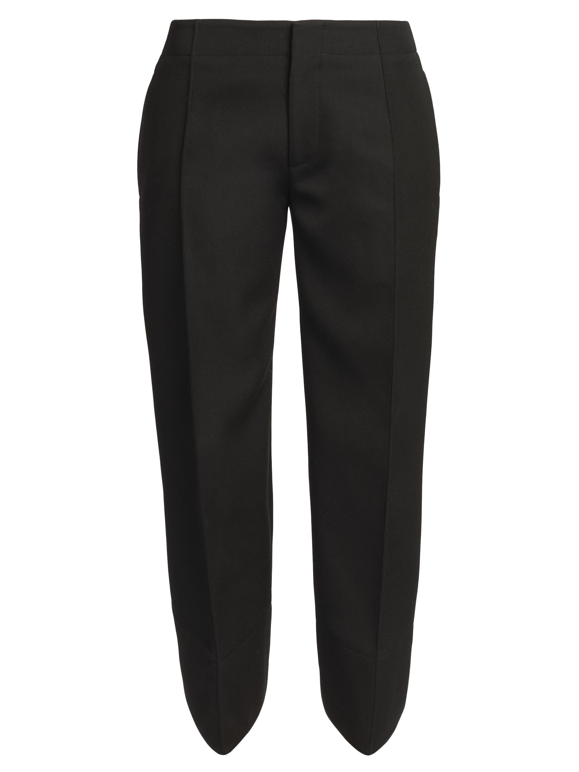Bottega Veneta Women's Compact Wool Flat-Front Trousers - Black