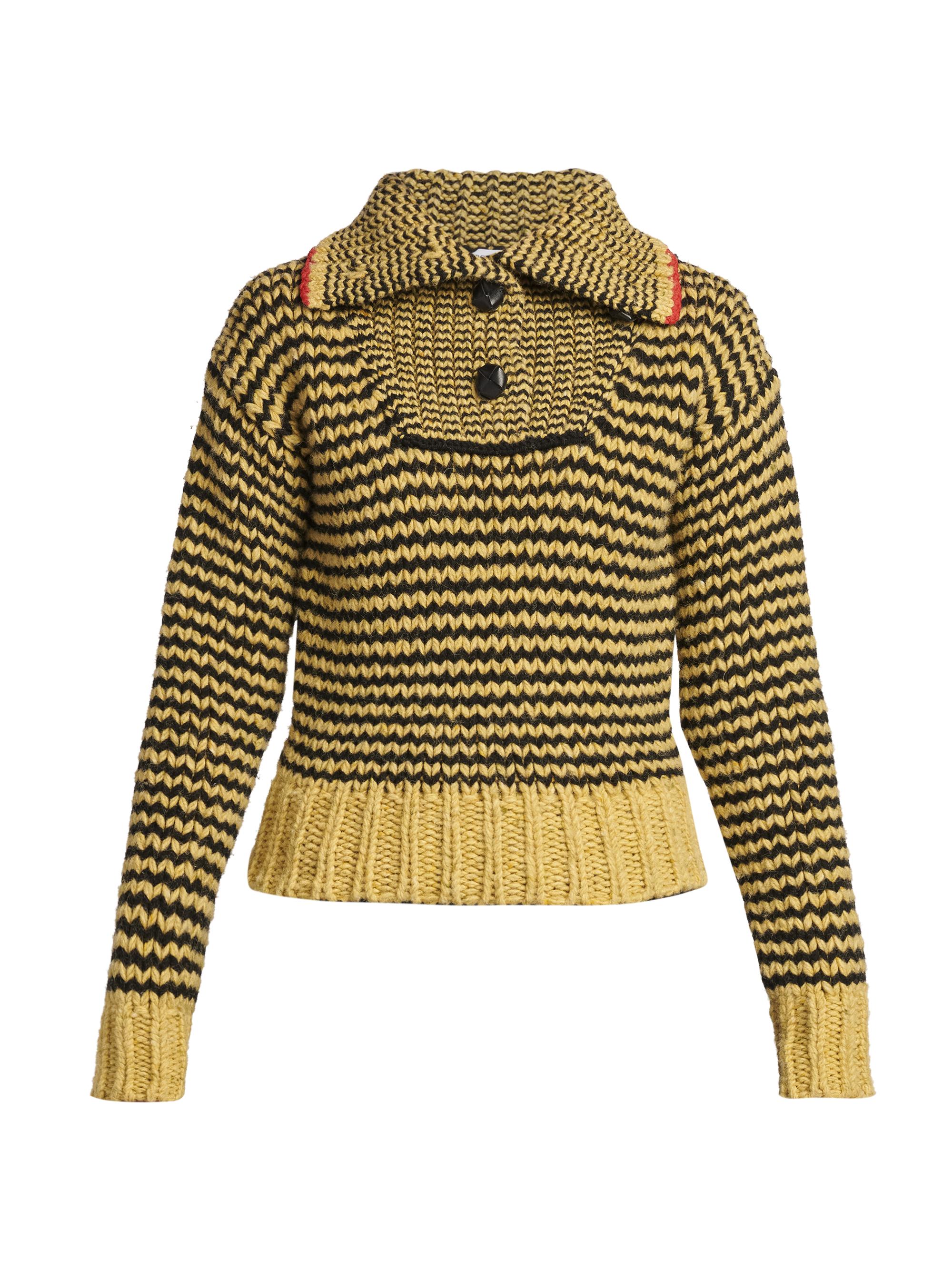 Bottega Veneta Women's Zig Zag Knit Sweater - Daffodil Black