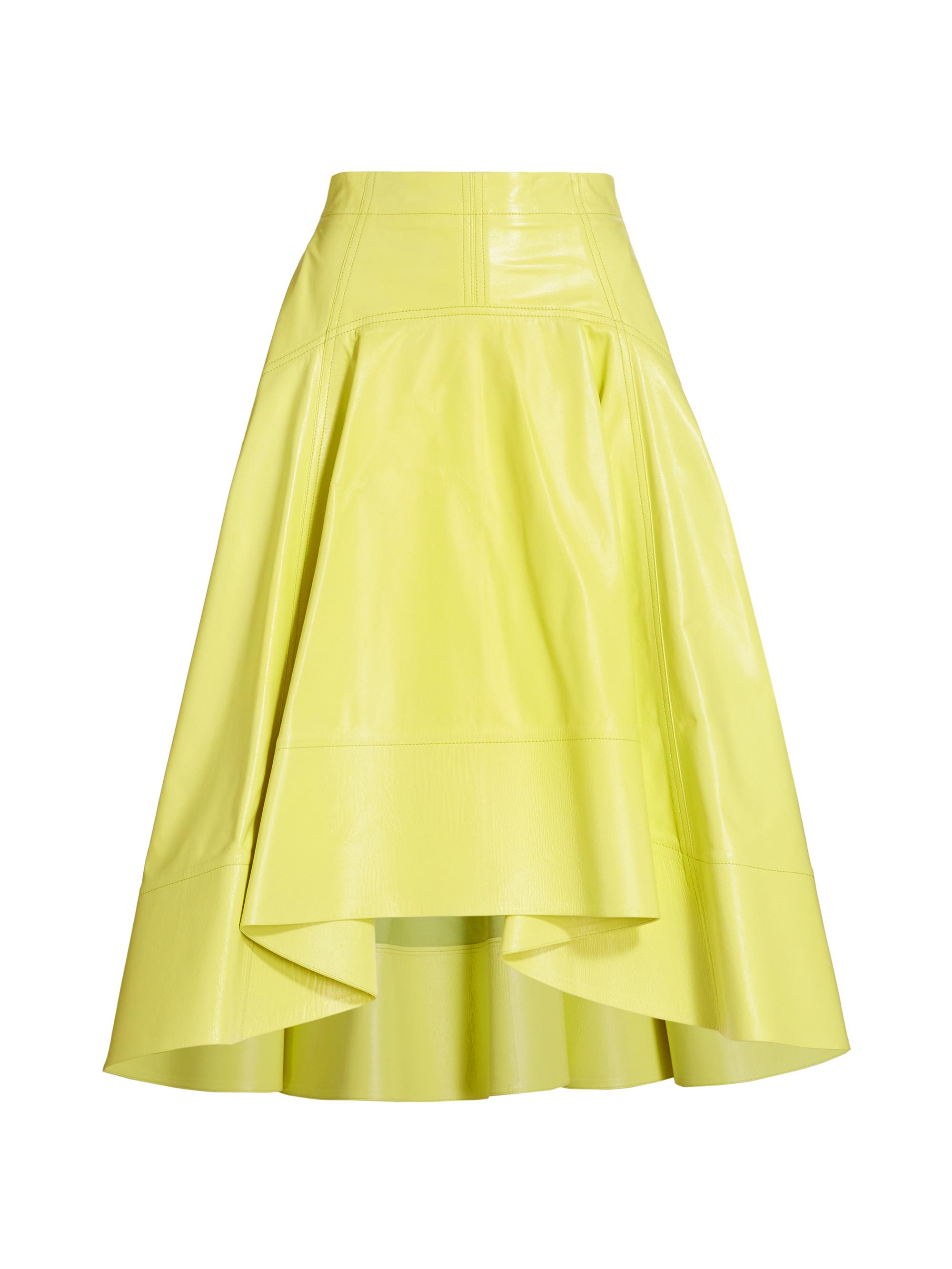 Bottega Veneta Women's Shiny Leather Midi-Skirt - Sherbert