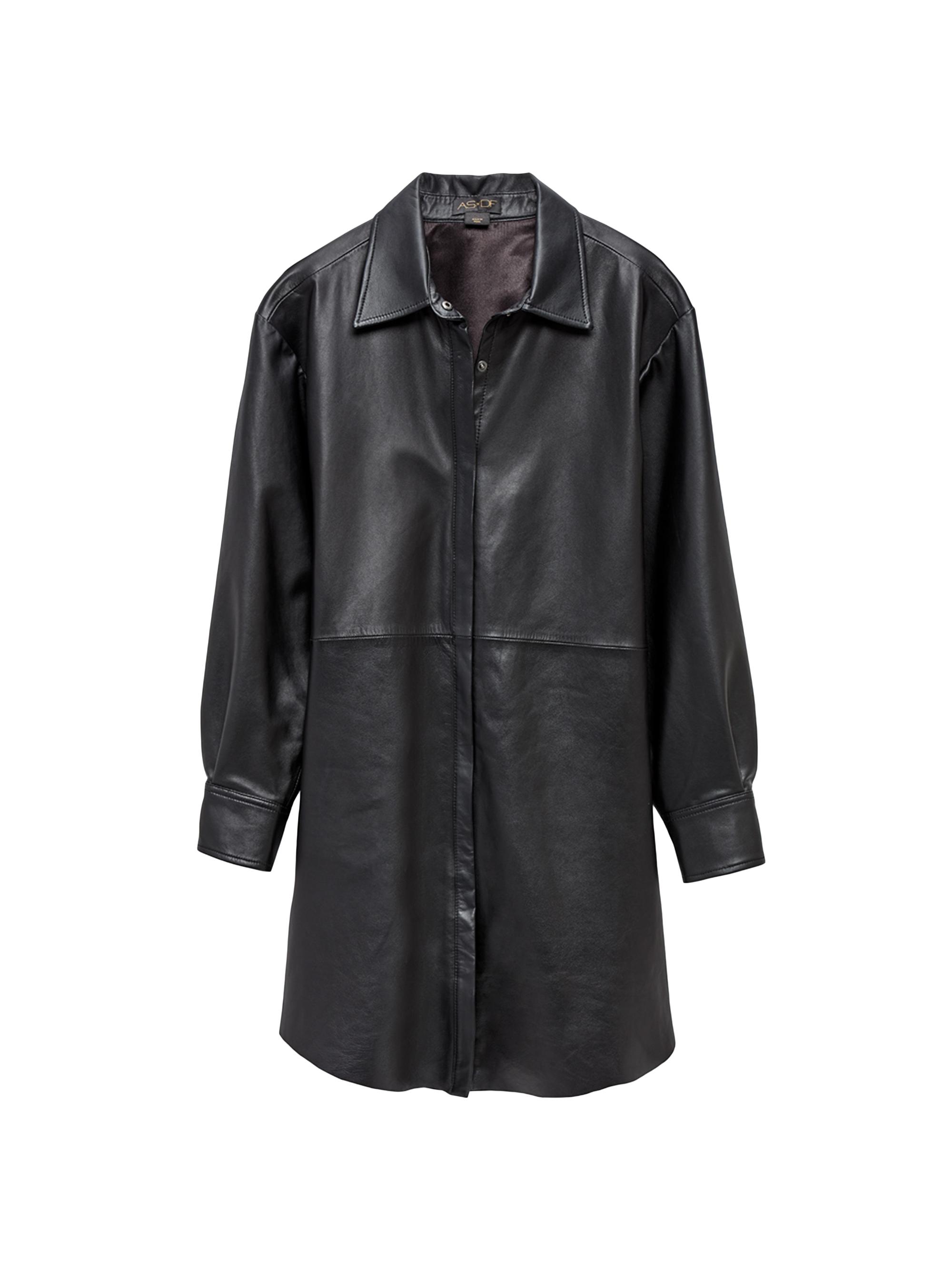 AS by DF Women's Bonsoir Recycled Leather Shirtdress - Black