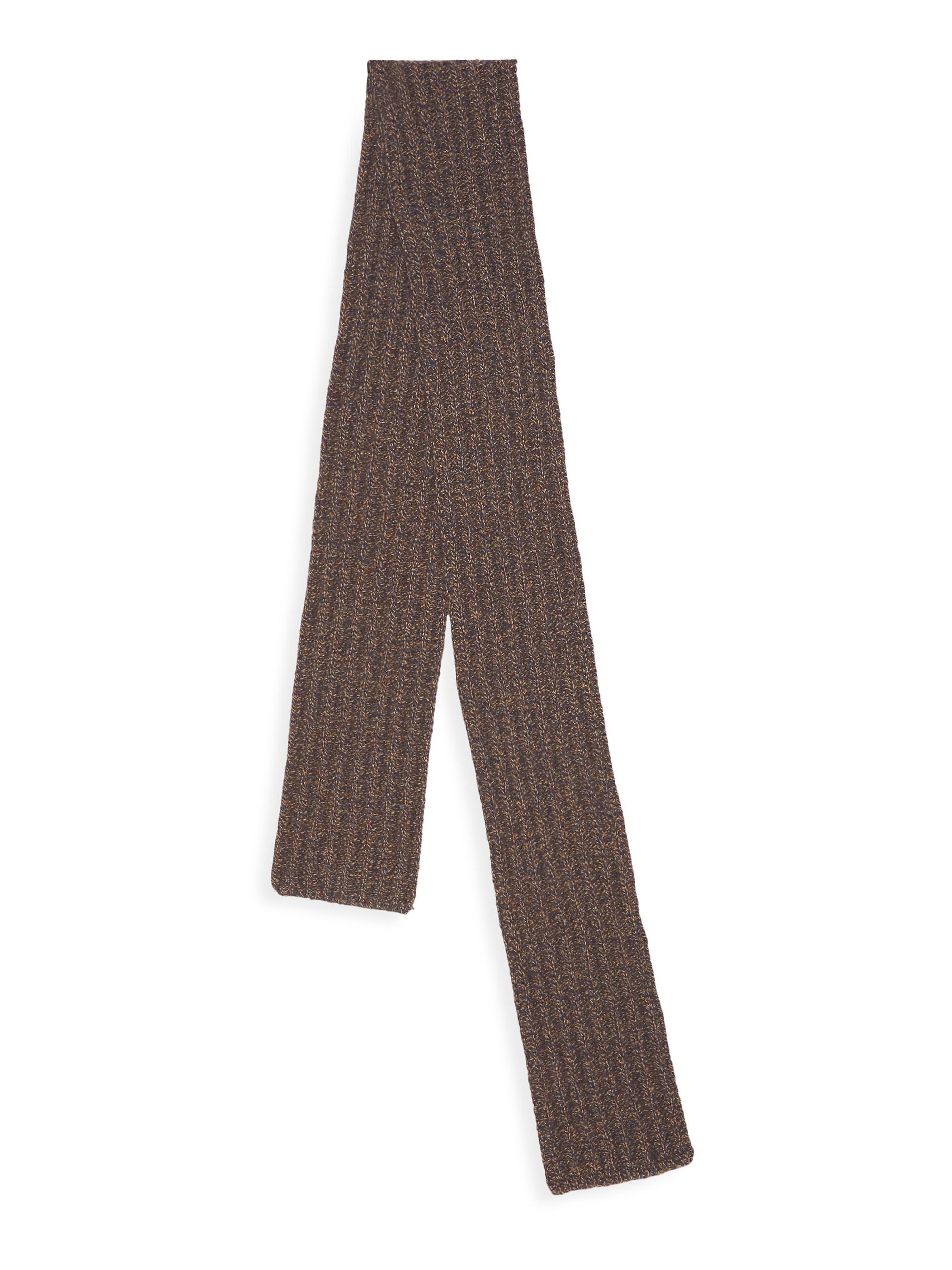 Loro Piana Men's Rib-Knit Twist Coarsehair Cashmere Scarf - Chest Nut Brown