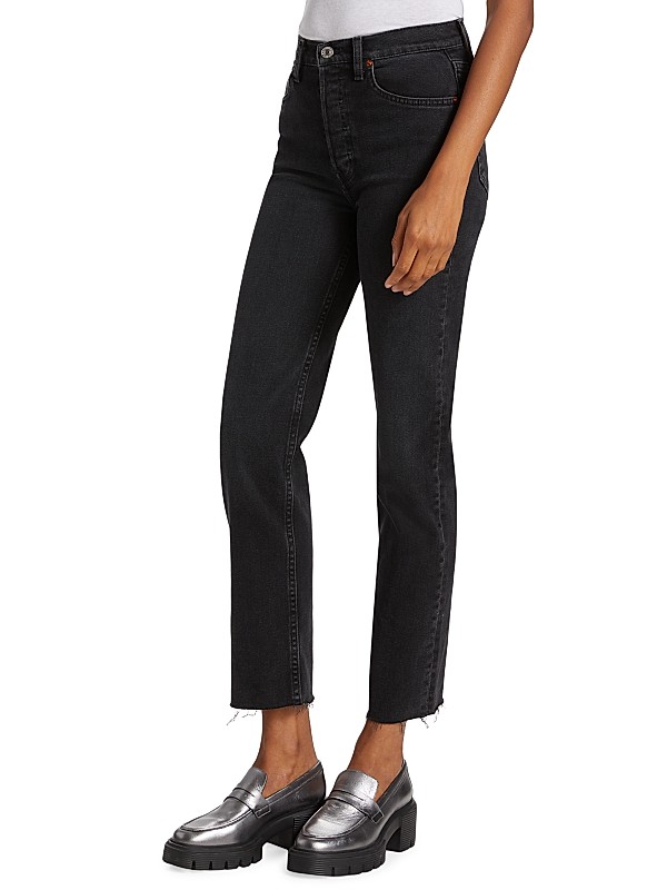 Shop Re/done 70s Stove Pipe High-Rise Stretch Crop Jeans Shop Re/done 70s Stove Pipe High-Rise Stretch Crop Jeans