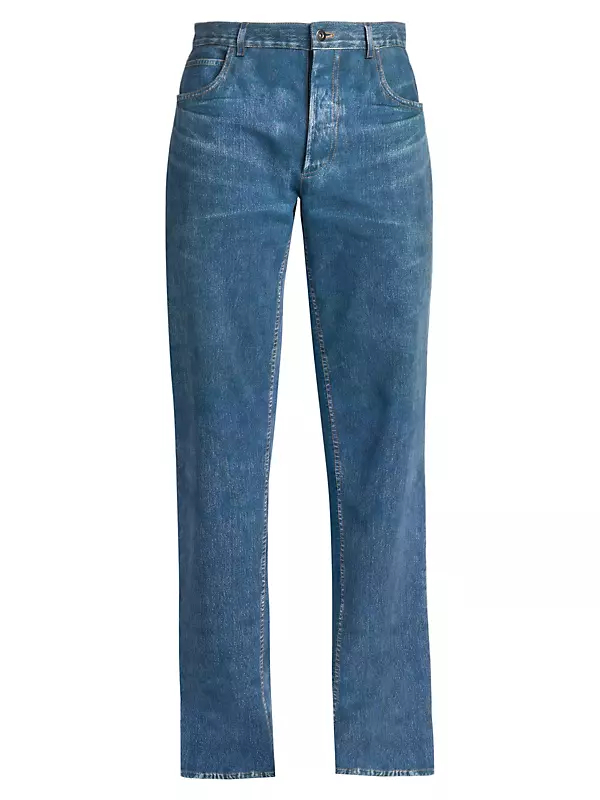 Shop Bottega Veneta Five-Pocket Denim-Look Leather Jeans | Saks